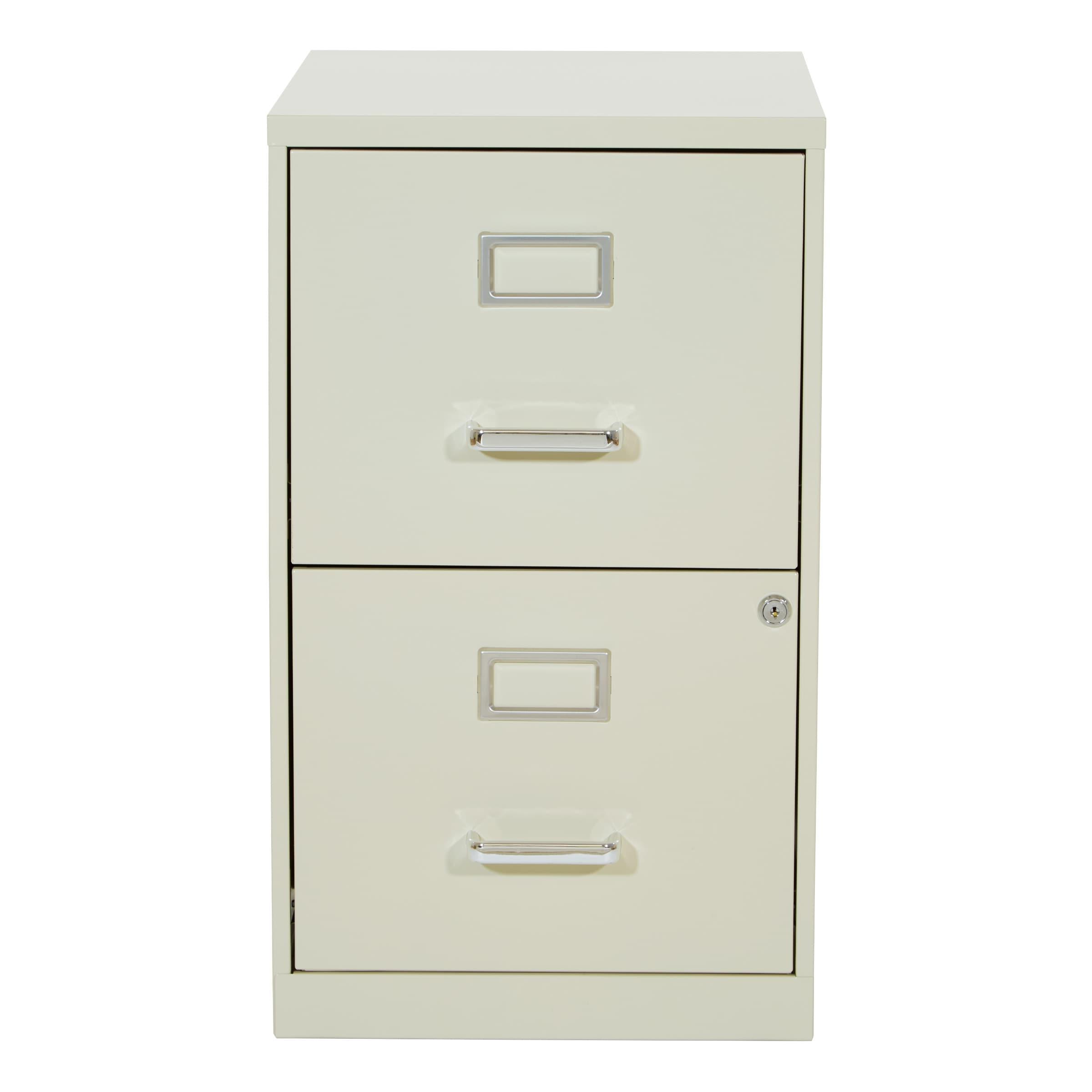 2 Drawer Locking Metal File Cabinet in Tan