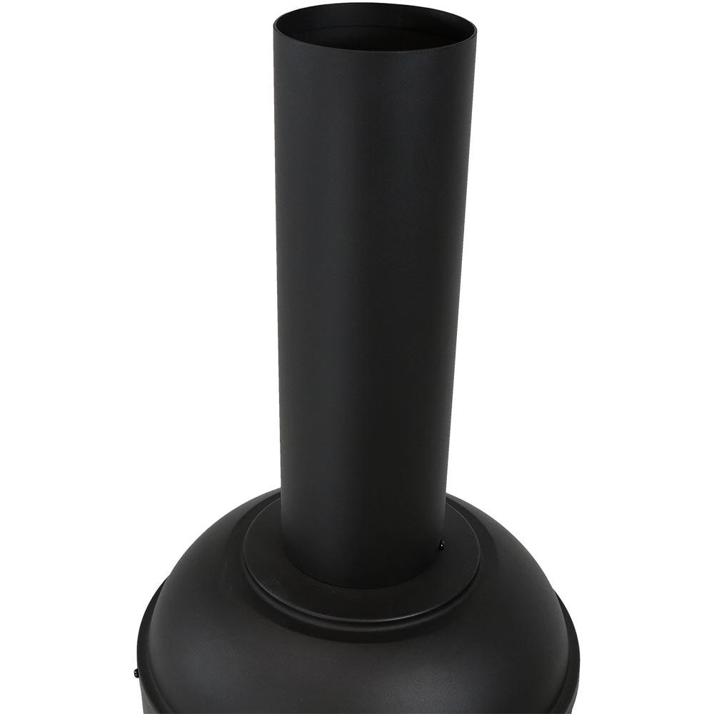 60" Heat-Resistant Black Finish Steel Wood-Burning Chiminea with Wood Grate