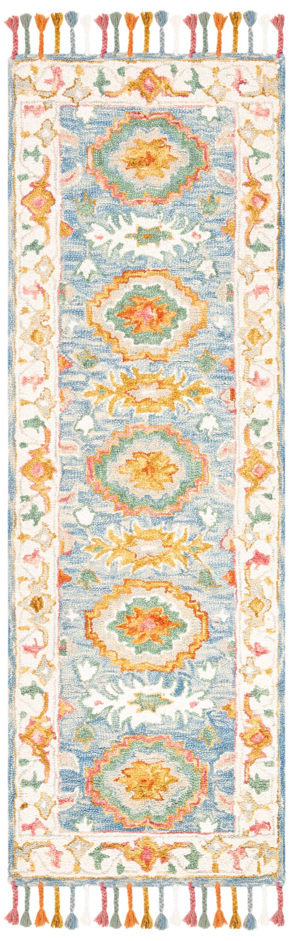 Aspen APN117 Hand Tufted Indoor Accent Rug - Blue/Ivory - 2'3"x5' - Safavieh