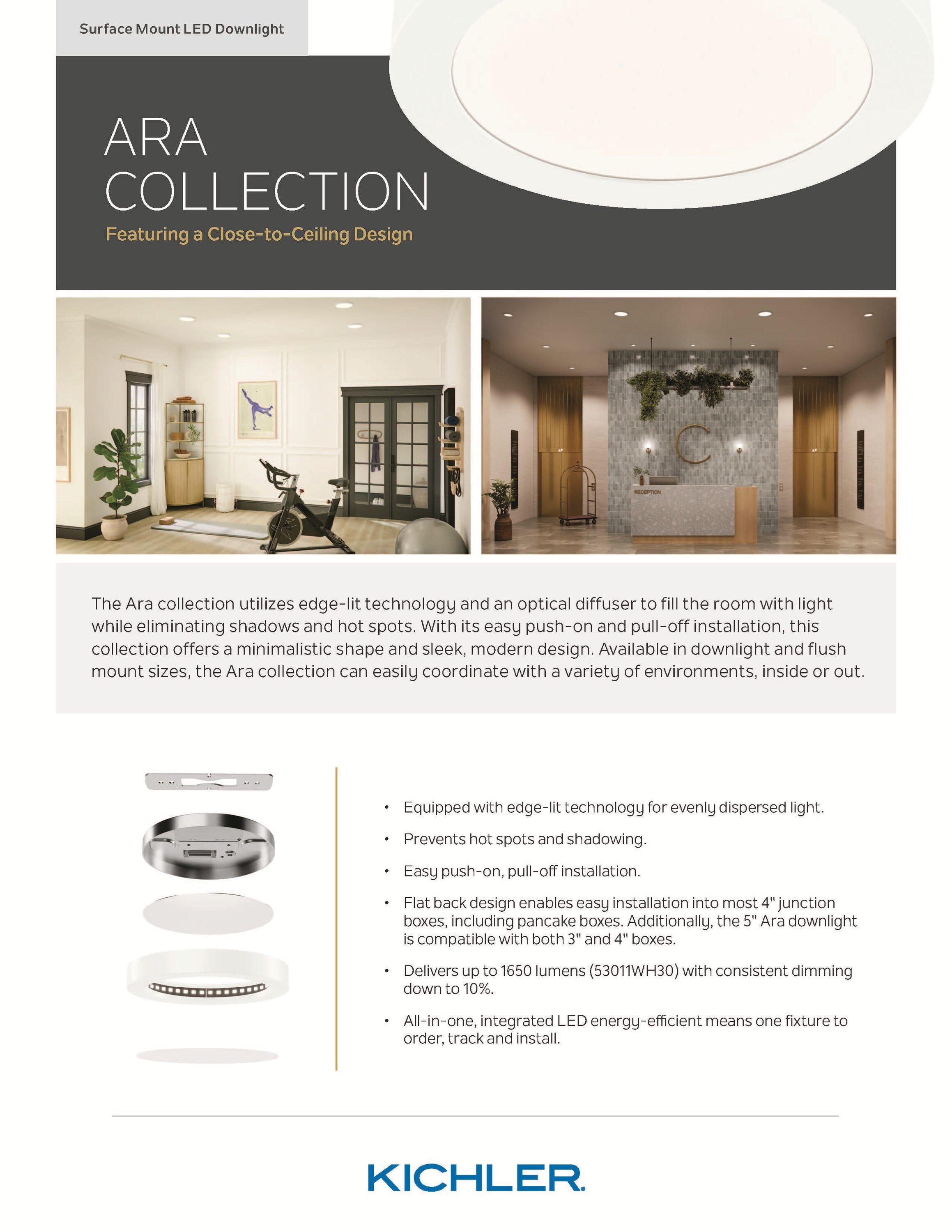 Kichler Lighting Ara Integrated 9.25" LED Flush Mount in a Black Finish