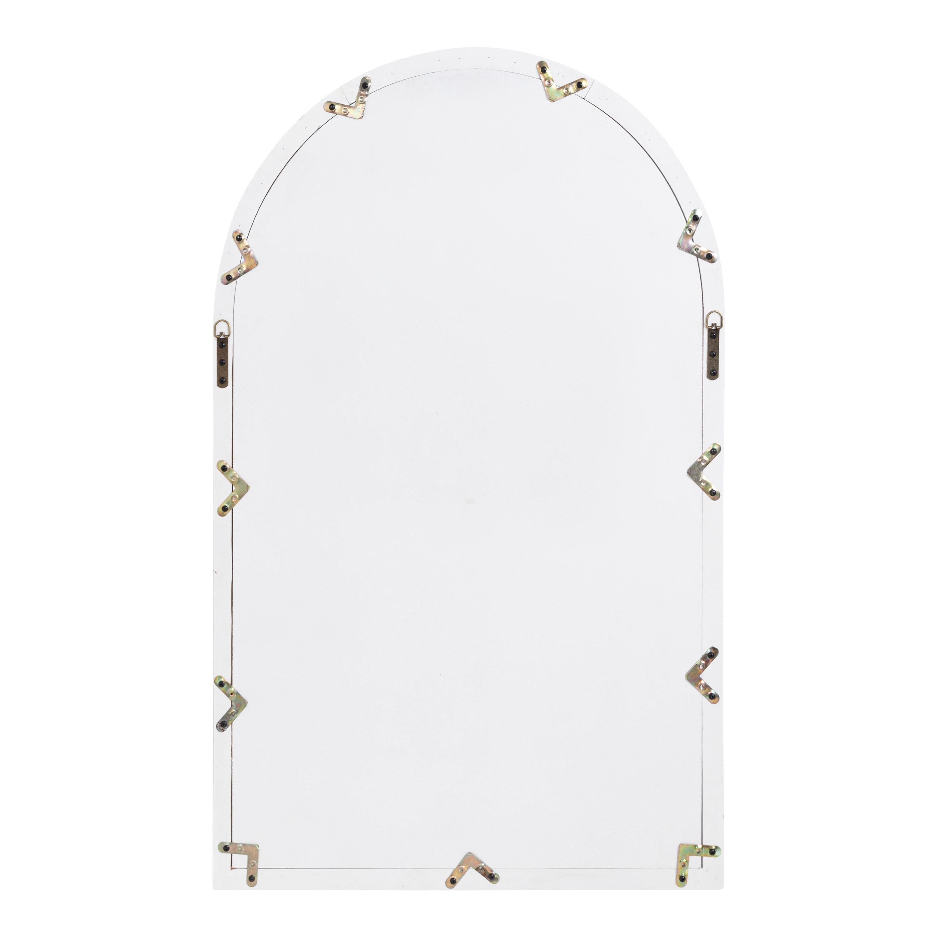 28"x44" Boldmere Arch Wall Mirror White - Kate & Laurel All Things Decor: Rustic Farmhouse Windowpane