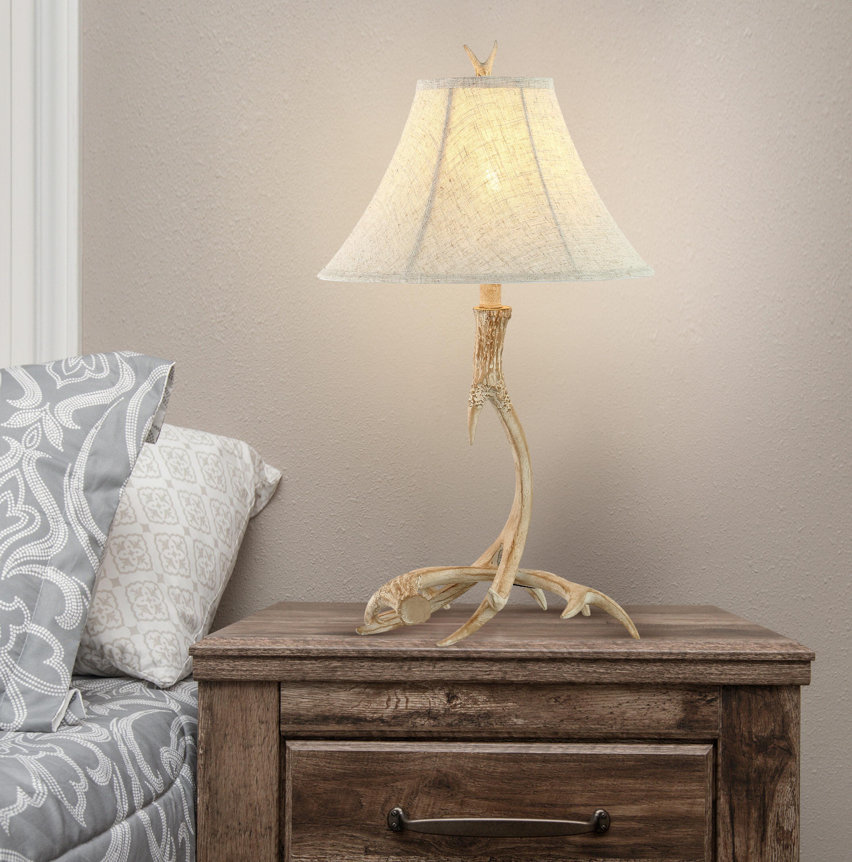 JONATHAN Y JYL6305B Antler 27.5" Rustic Resin LED Table Lamp, Traditional for living room, dinning room, bedroom, office Bulb Included, Beige