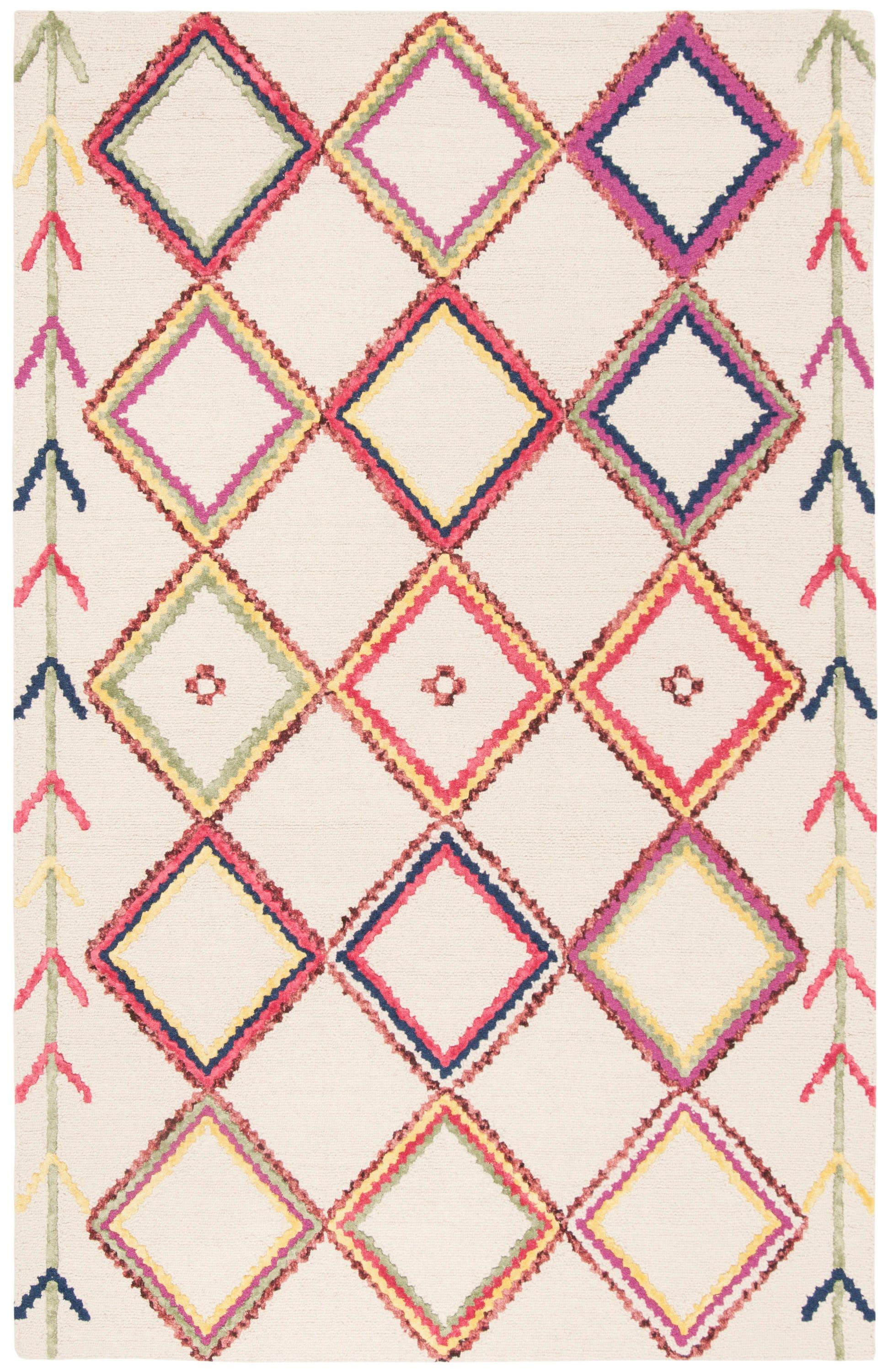 Bellagio BLG563 Hand Tufted Area Rug - Ivory/Multi - 5'x8' - Safavieh.