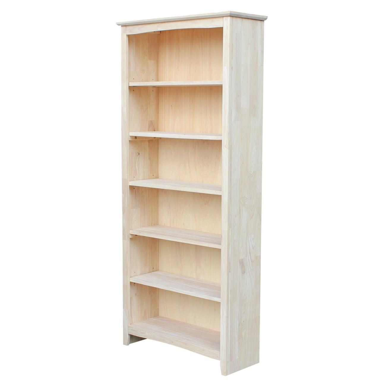 International Concepts Solid Wood Shaker Bookcase, 72 in H