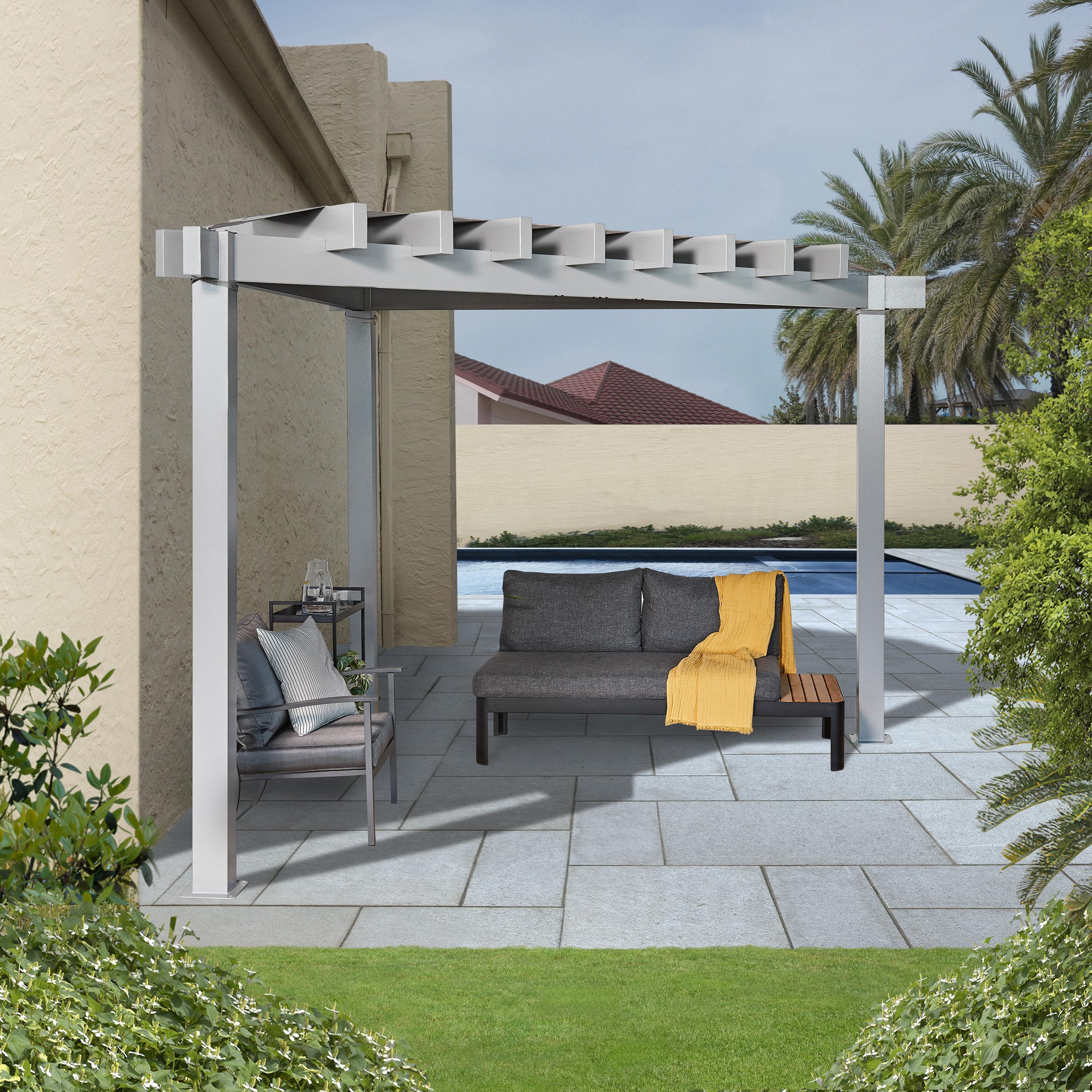 Sojag Sojag Lima Grey 10 x 10 ft. Rustproof Aluminum Frame Pergola