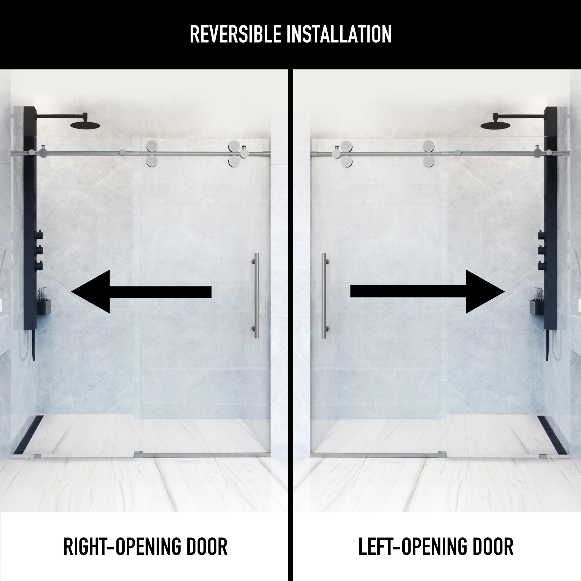 Elan 56-60" W x 74" H Sliding Frameless Shower Door with 3/8" Clear Glass