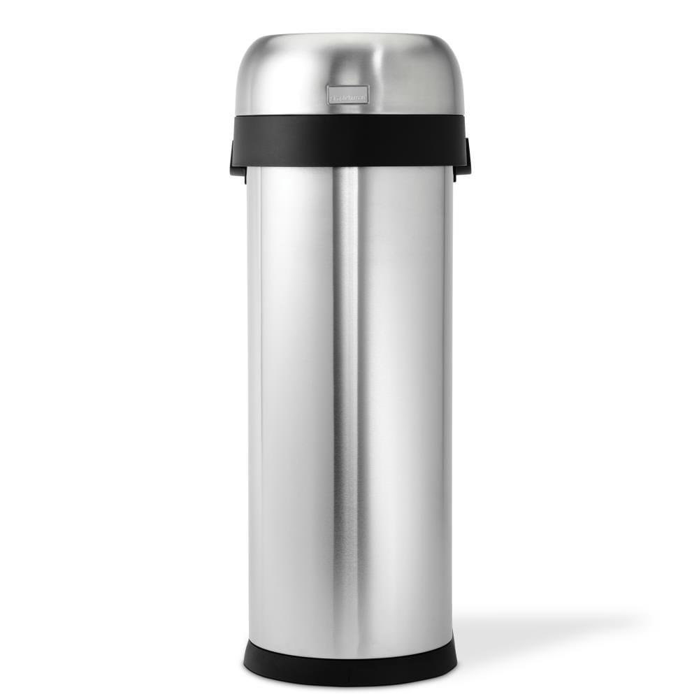 Simplehuman 50L/13.2 Gallon Slim Open Top Trash Can, Commercial Grade Heavy Gauge Stainless Steel