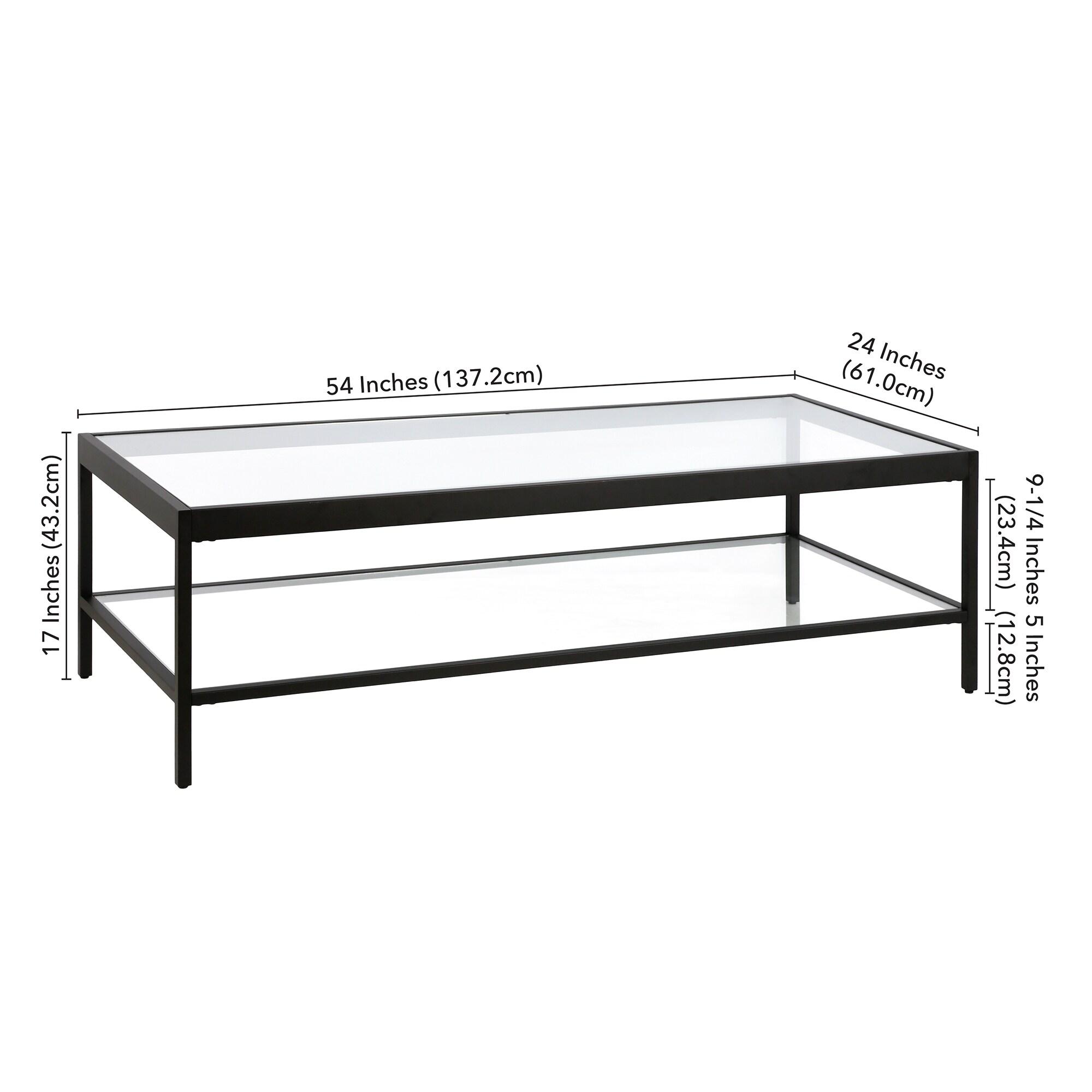 Evelyn&Zoe Alexis 54" Wide Rectangular Coffee Table, Blackened Bronze