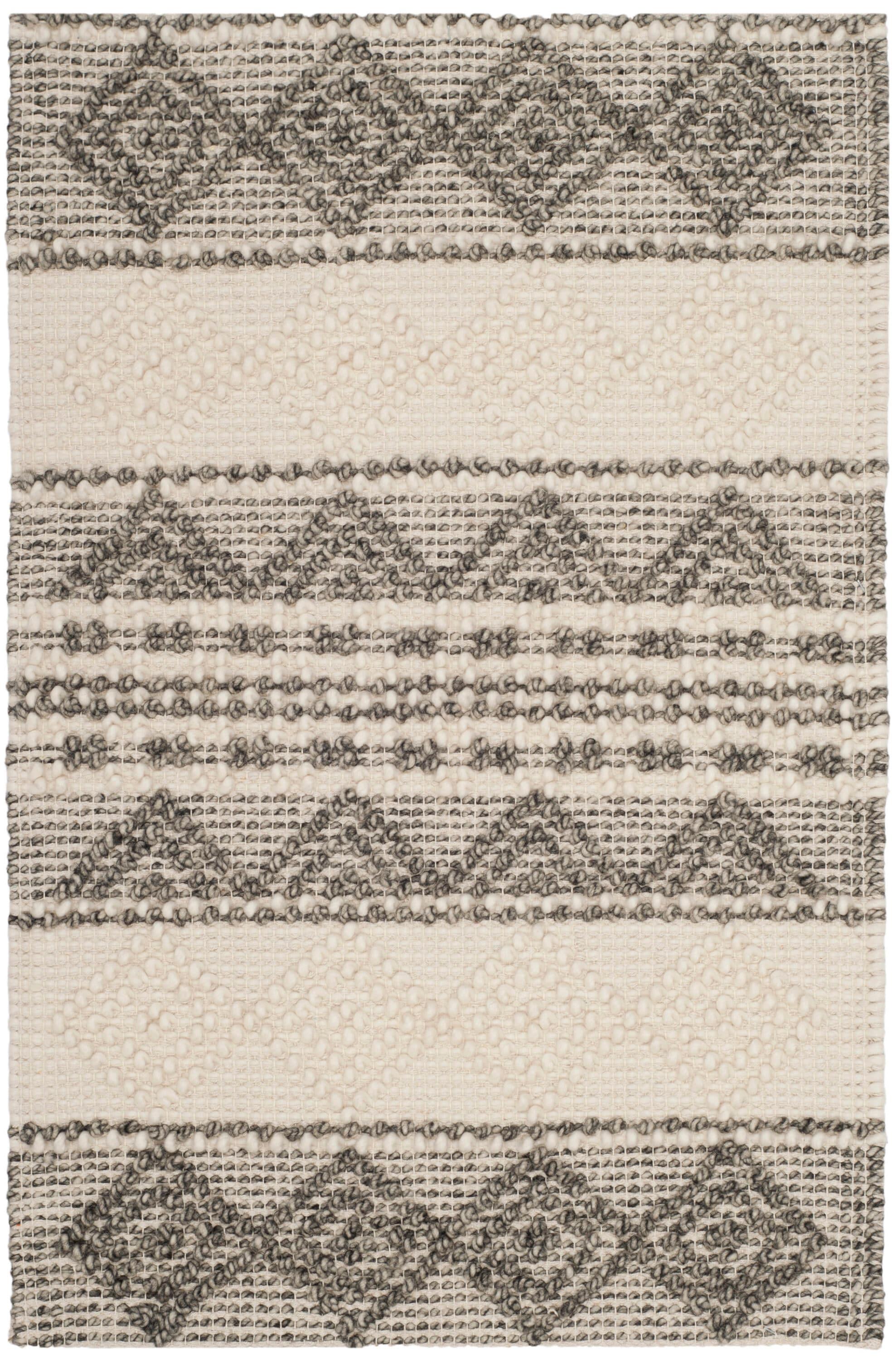 SAFAVIEH Natura Carly Geometric Braided Wool Area Rug, Grey/Ivory, 2' x 3'