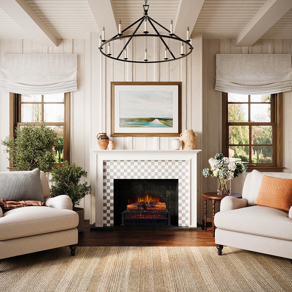 Country Living Country Living Infrared Electric Log Set Heater - Faux Logs Insert with Flickering Flames