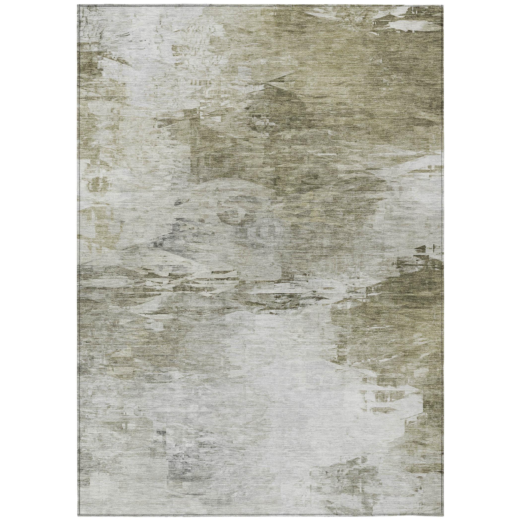 Taupe Synthetic Flat Woven Reversible 9' x 12' Area Rug