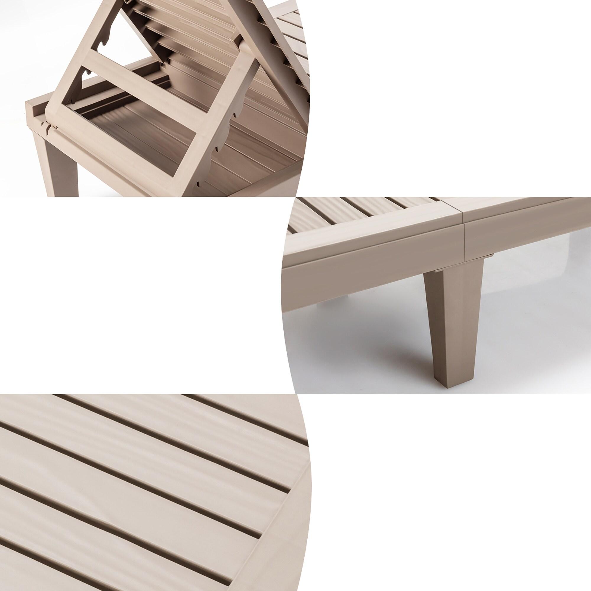 Topcobe Silla Reclinable de Exterior con Respaldo Ajustable en 5 Posiciones, Muebles para Terraza de Piscina, Marrón