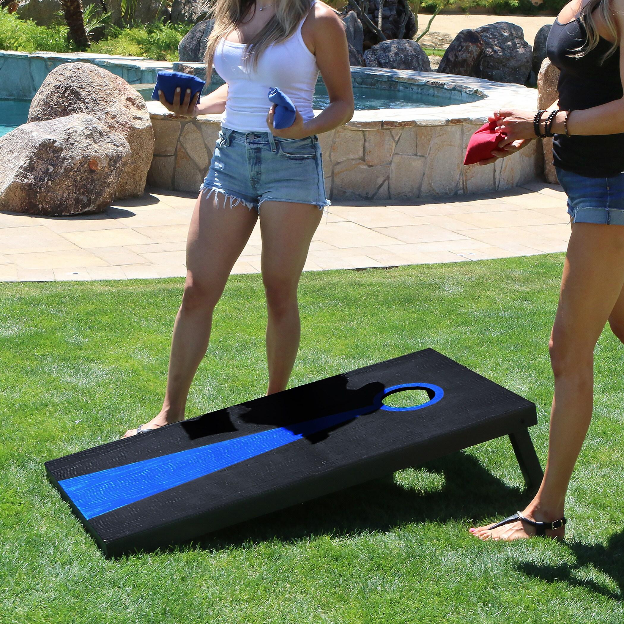 4' x 2' Regulation Size Solid Wood Cornhole Boards with Carrying Case