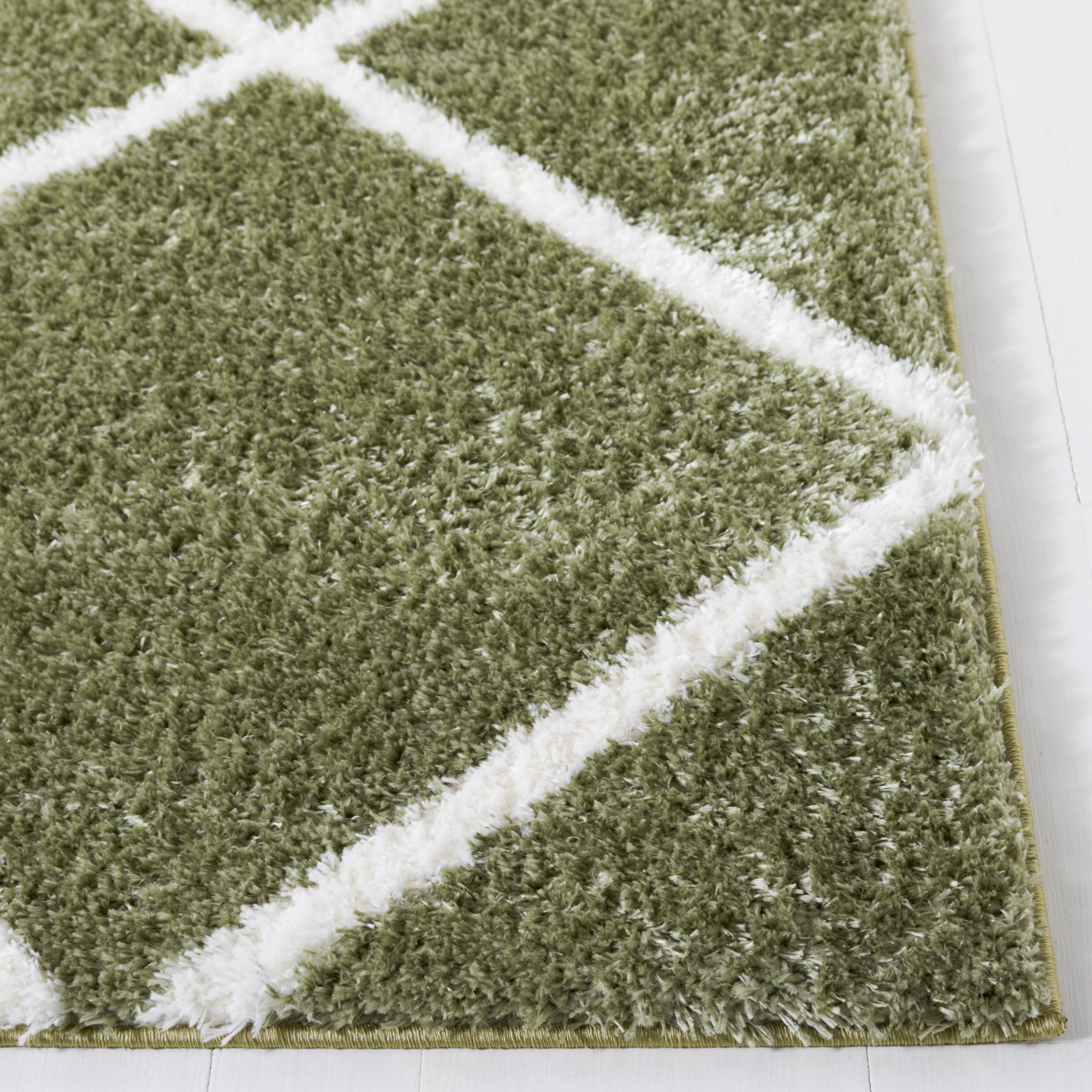 Tahoe Shag THO676 Power Loomed Area Rug - Sage/White - 5'x7' - Safavieh.