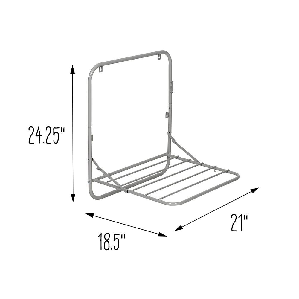 Honey-Can-Do Folding Steel Over-the-Door Mount or Wall Mount Clothes Drying Rack, Grey