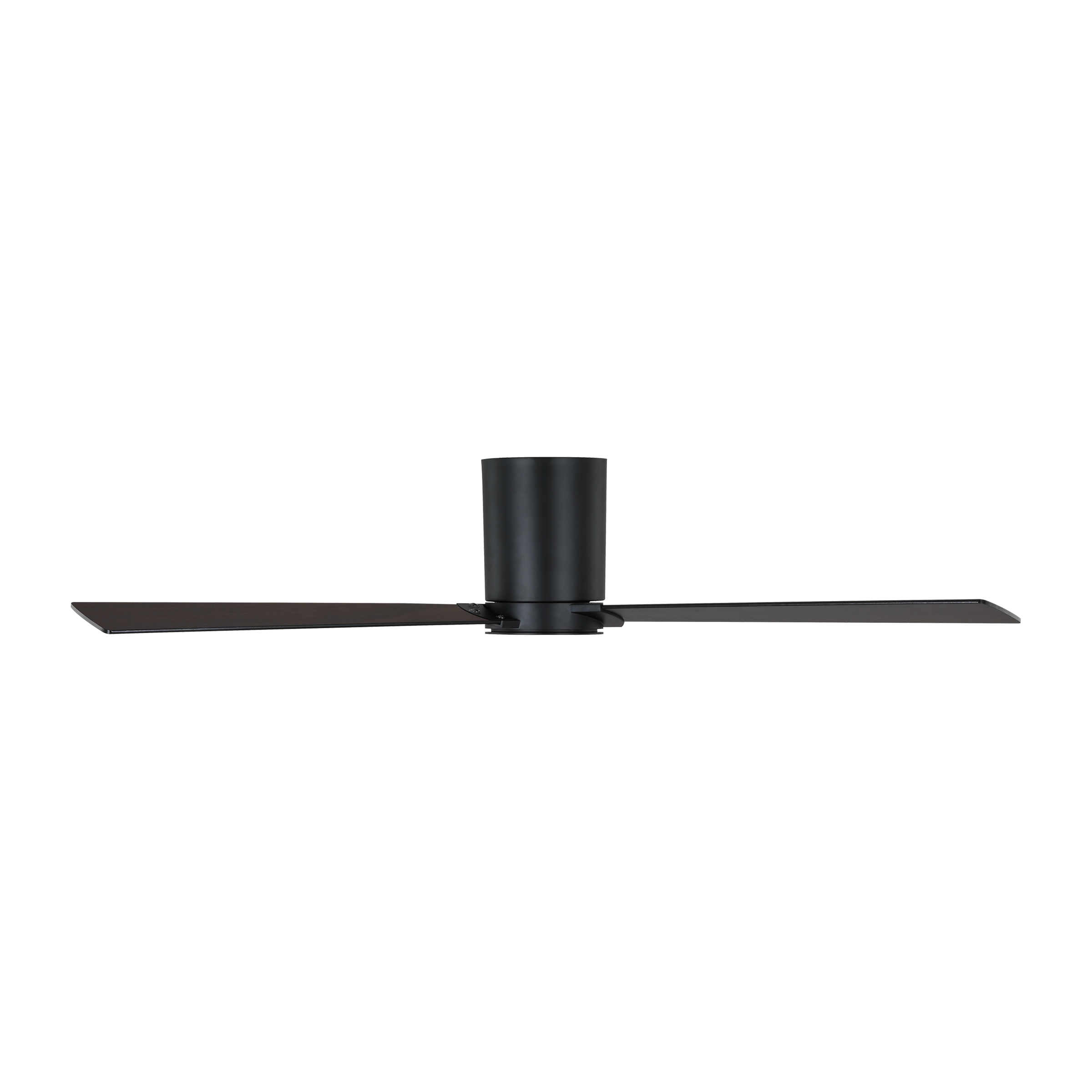 Monte Carlo 3RZHR52MBK Rozzen Hugger 52" Black Ceiling Fan with Remote Control, Reversible DC Motor, Damp Rated, 3 Reversible Blades (Midnight Black and American Walnut)