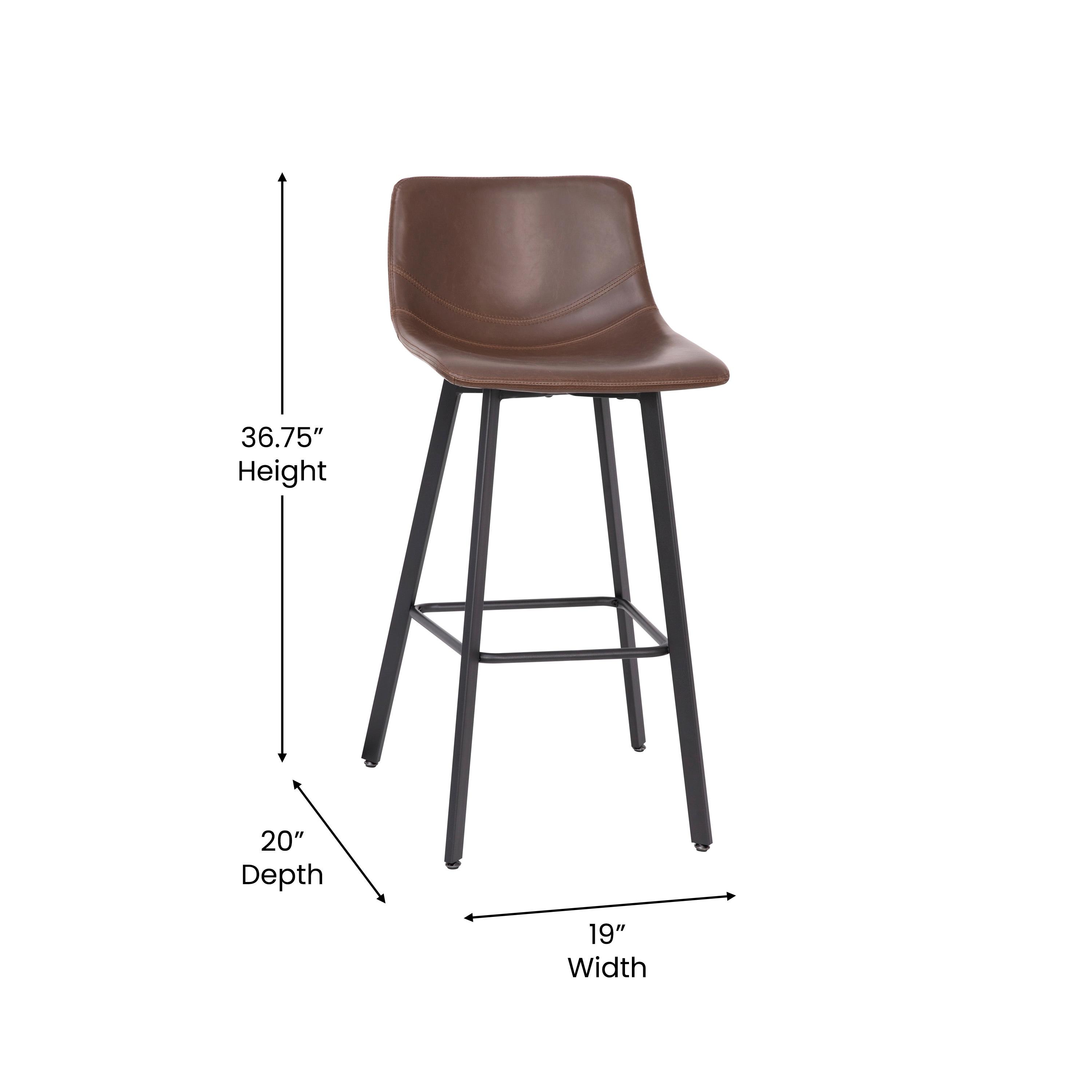 Brandy Upholstered Counter Stool with Metal Frame (Set of 2)