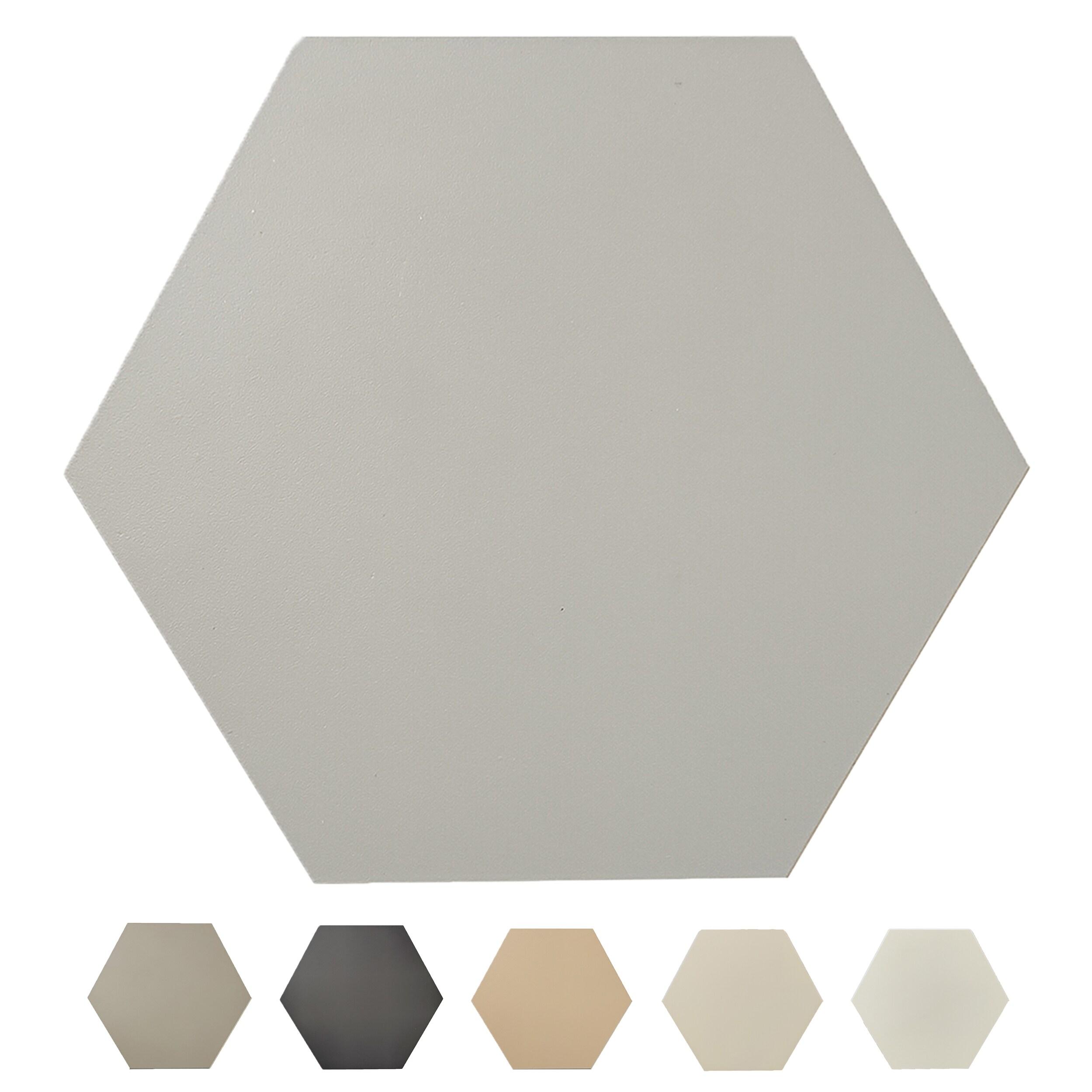 Gray Resin Hexagon Peel and Stick Wall Tiles