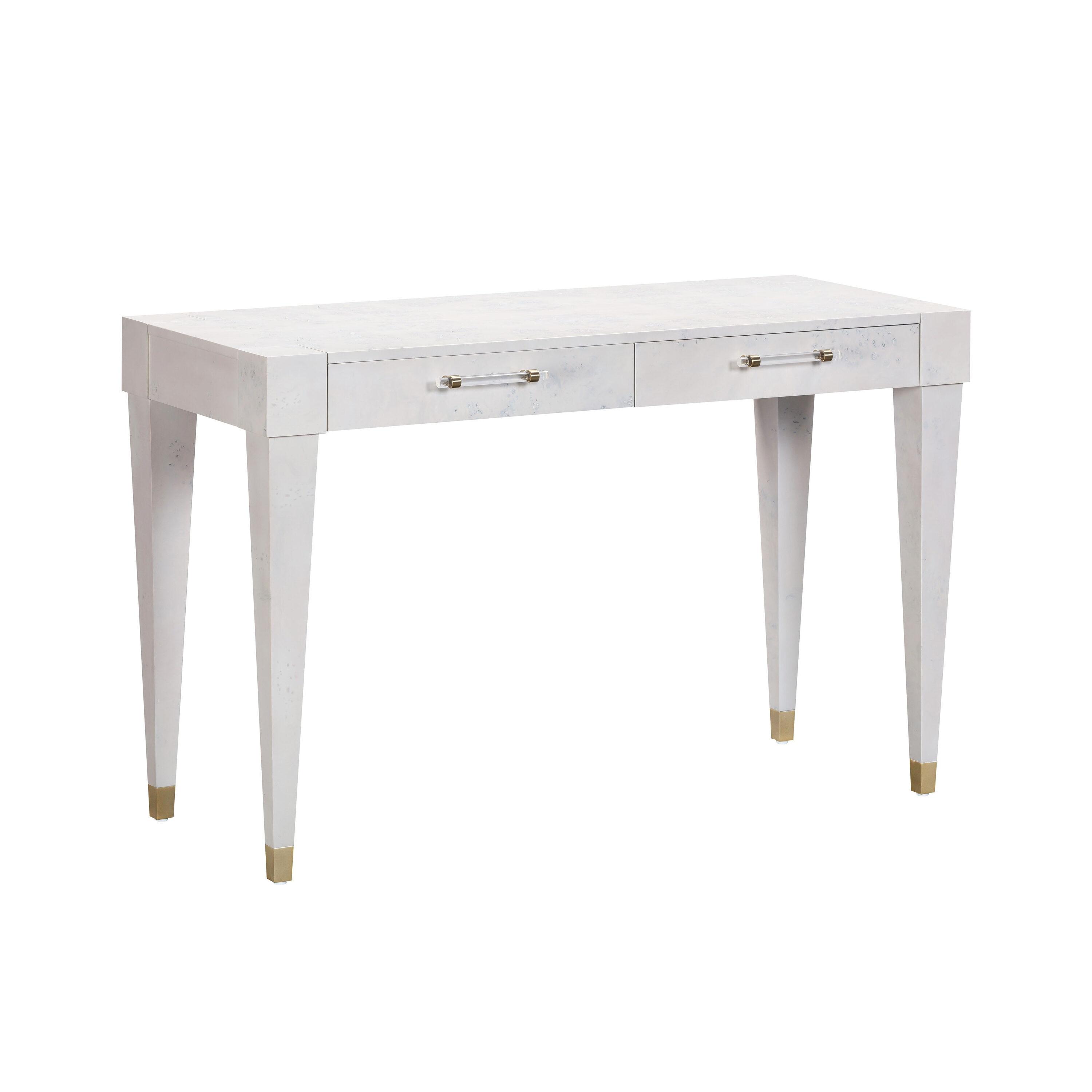 TOV Furniture Brandyss White Burl Work Desk
