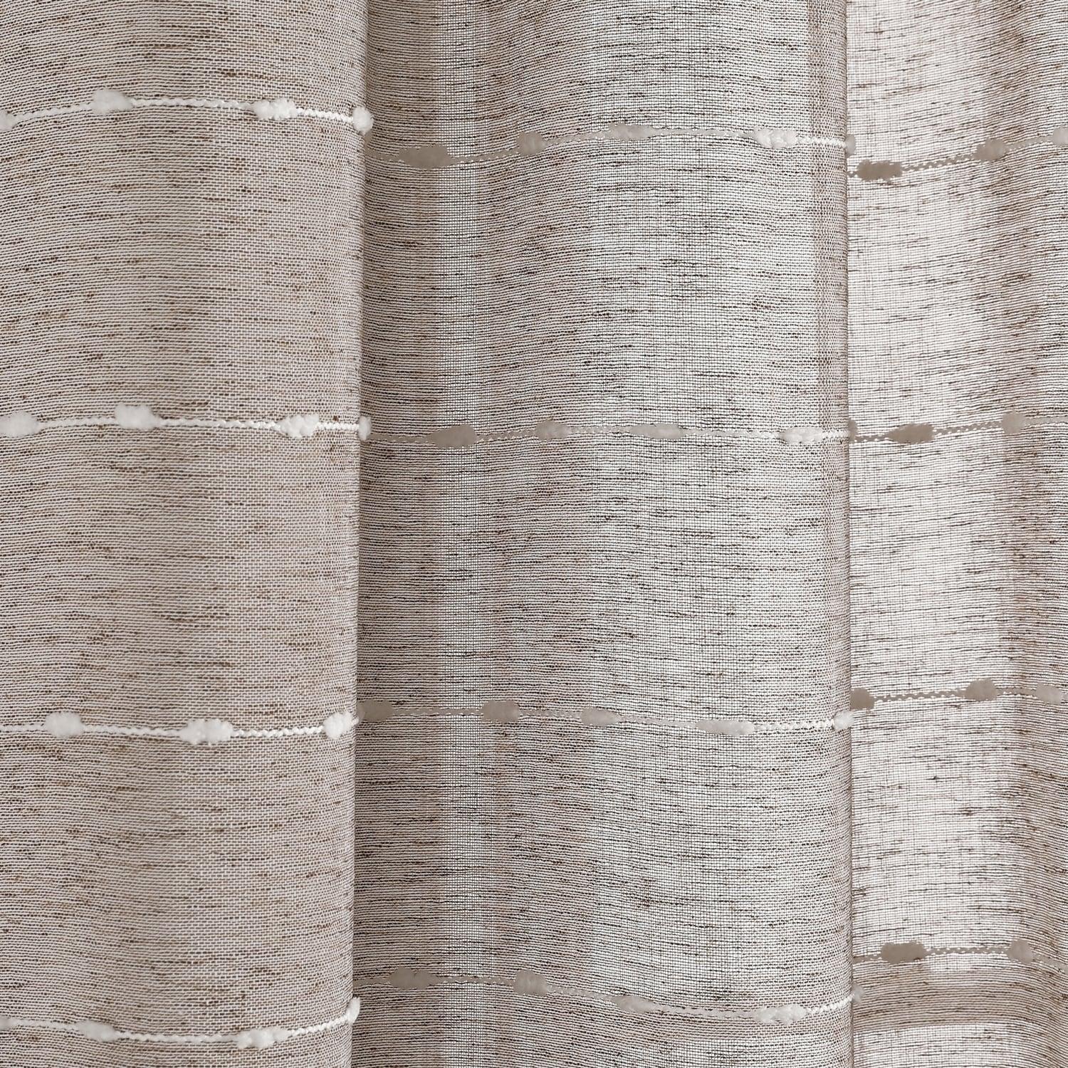Farmhouse Textured Sheer Polyester Sheer Curtain Pair (Set of 2)