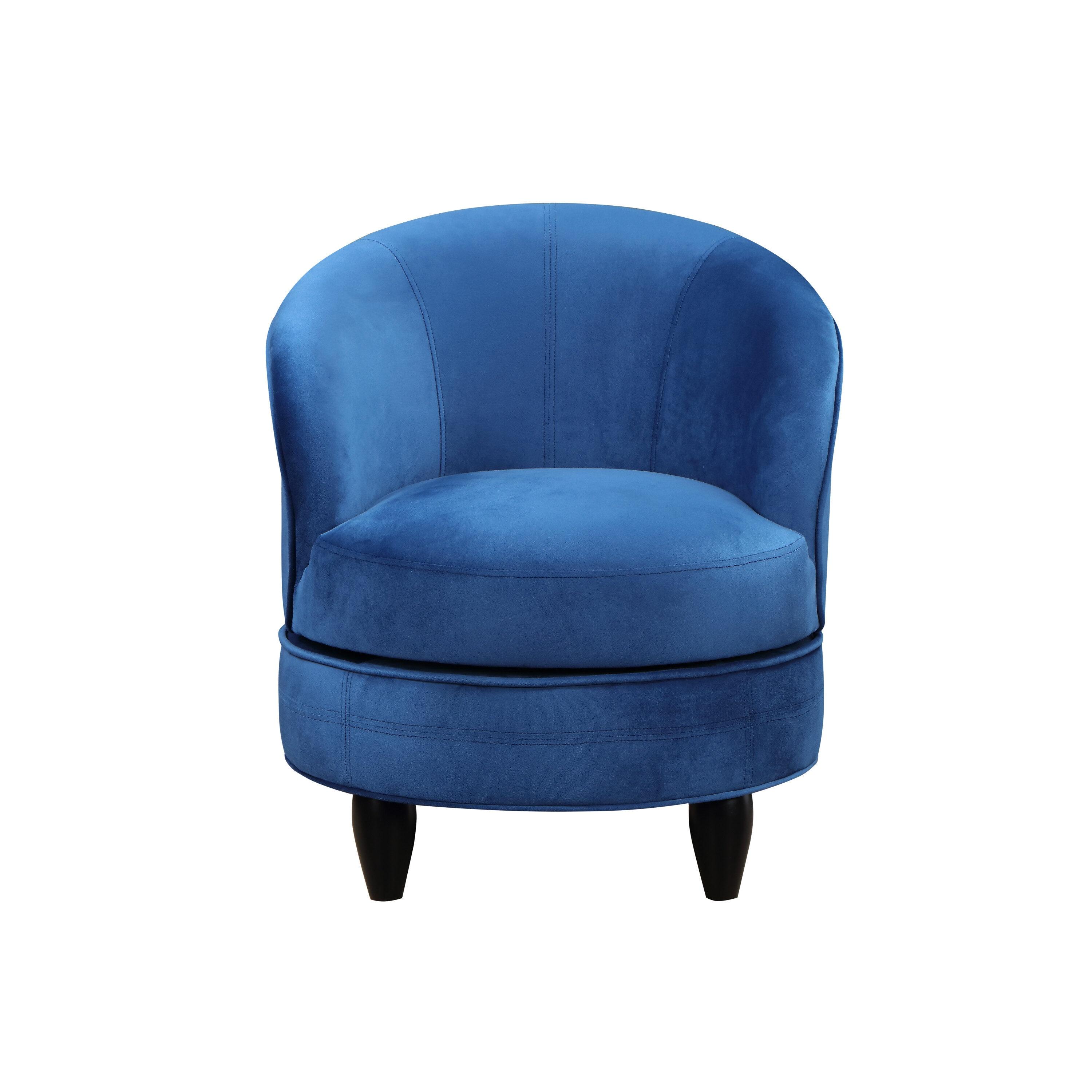 Sophia Velvet Swivel Accent Chair Blue - Steve Silver Co.: Transitional, Armless, 360° Base