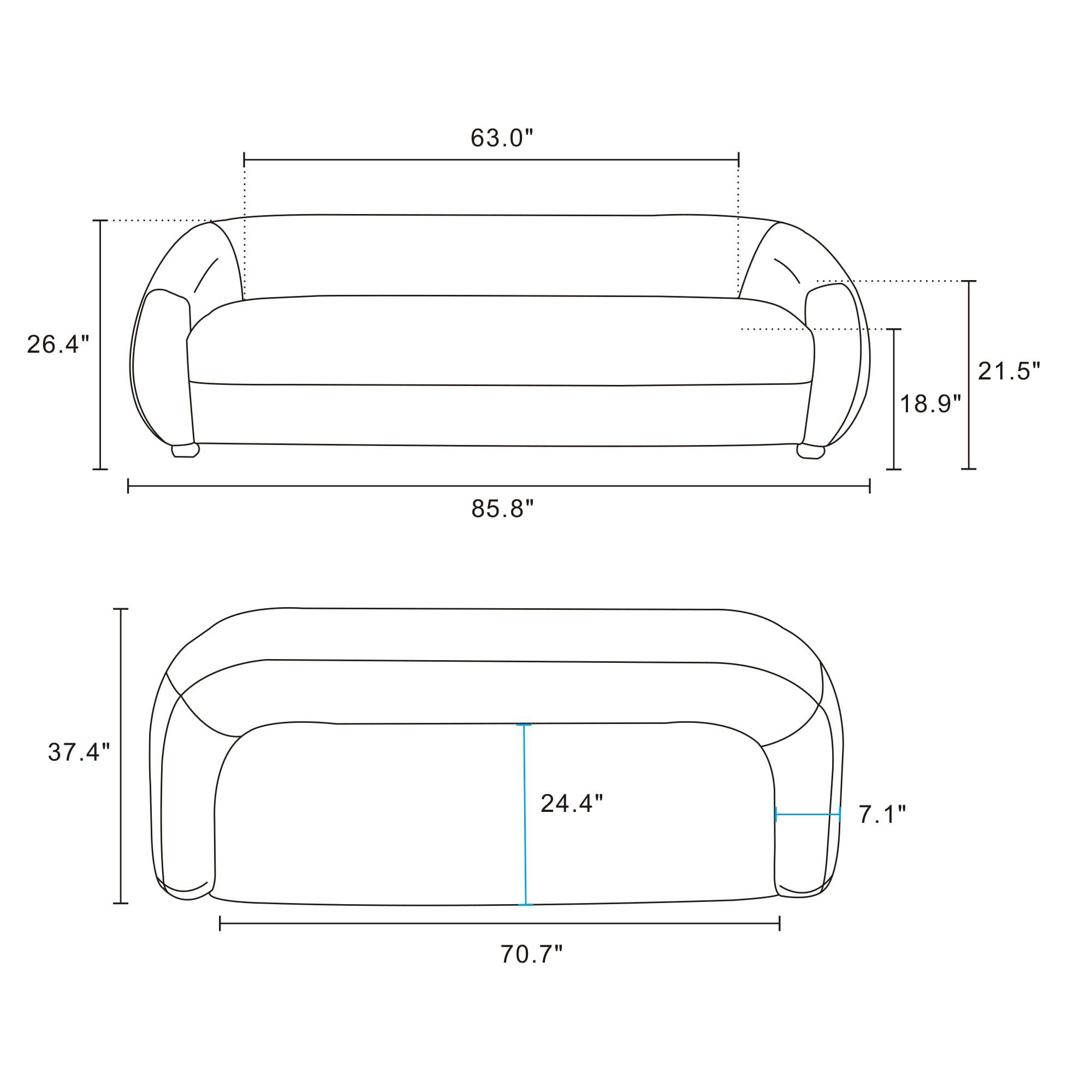Manhattan Comfort 85.8" Tribeca Modern Chenille Upholstered Sofa Olive Green