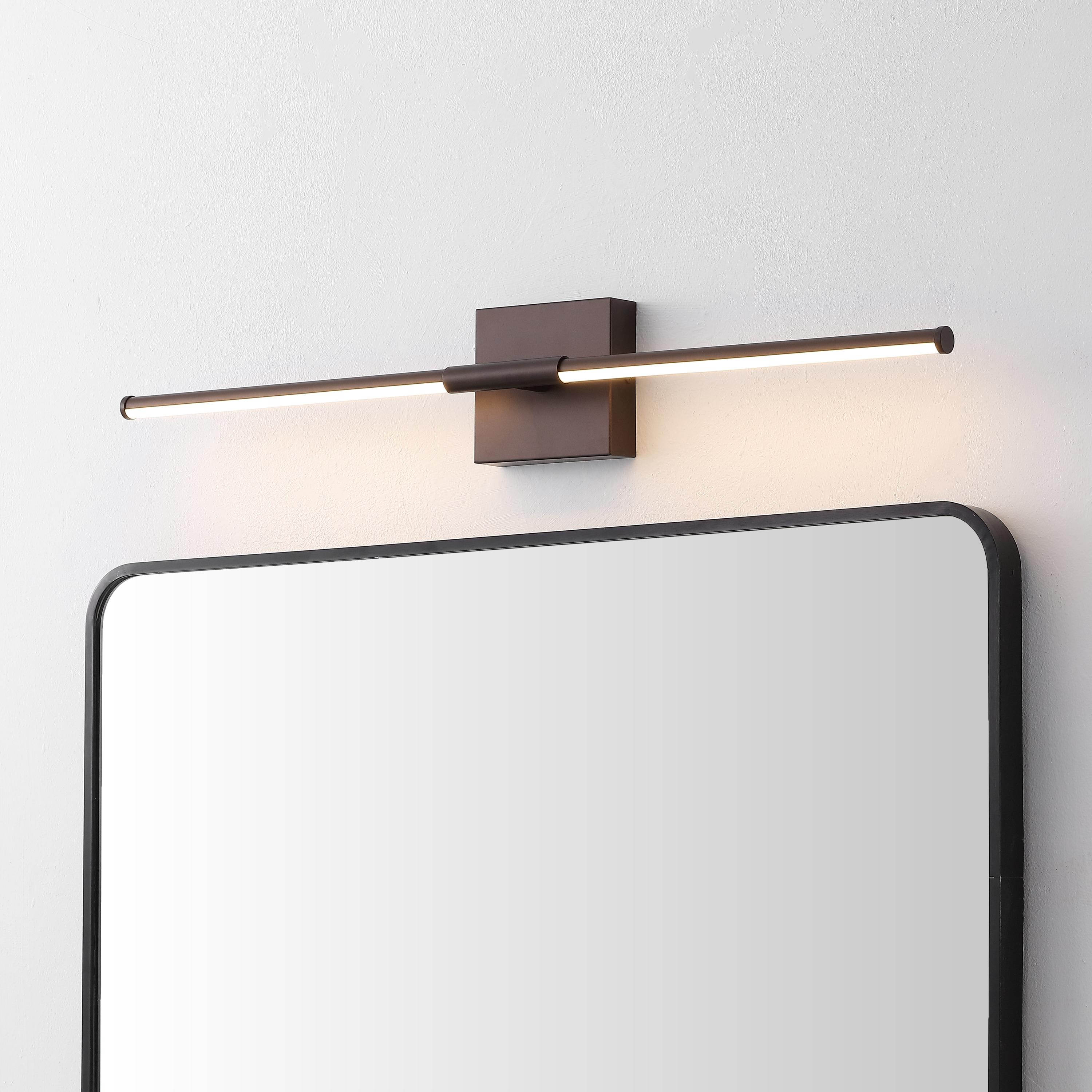 JONATHAN Y Makena 16.25" Modern Minimalist Dimmable Integrated LED Metal Wall Sconce, Oil Rubbed Bronze