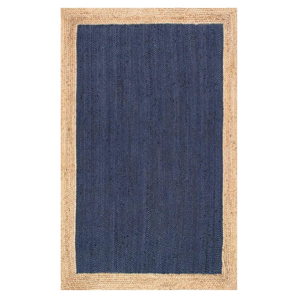 2'6"x8' Runner Hand Woven Eleonora Area Rug Blue- nuLOOM: Modern Jute Runner Rug, Low Pile, Indoor Use