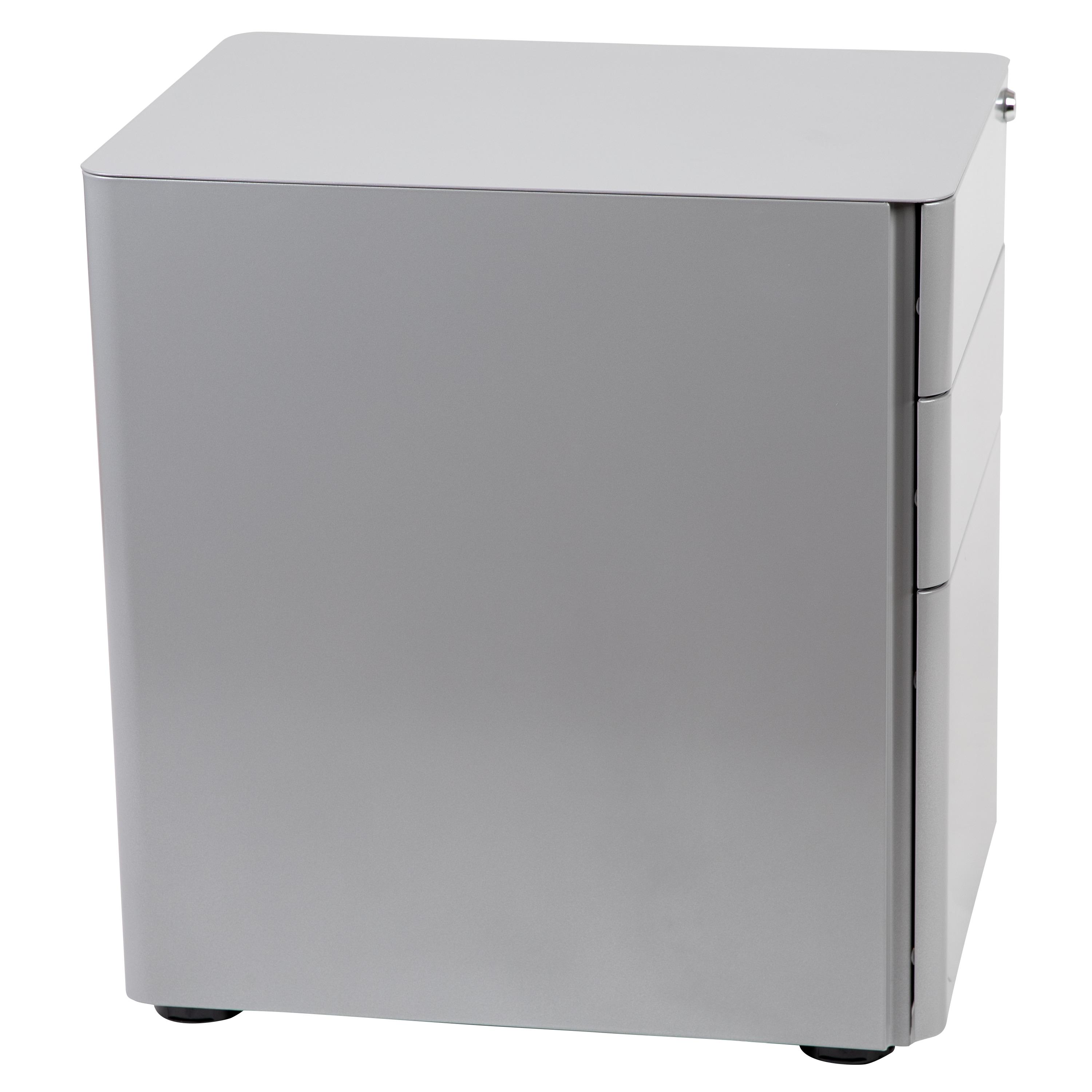 Flash Furniture Modern 3-Drawer Mobile Locking Filing Cabinet with Anti-Tilt Mechanism and Hanging Drawer for Legal & Letter Files, Gray