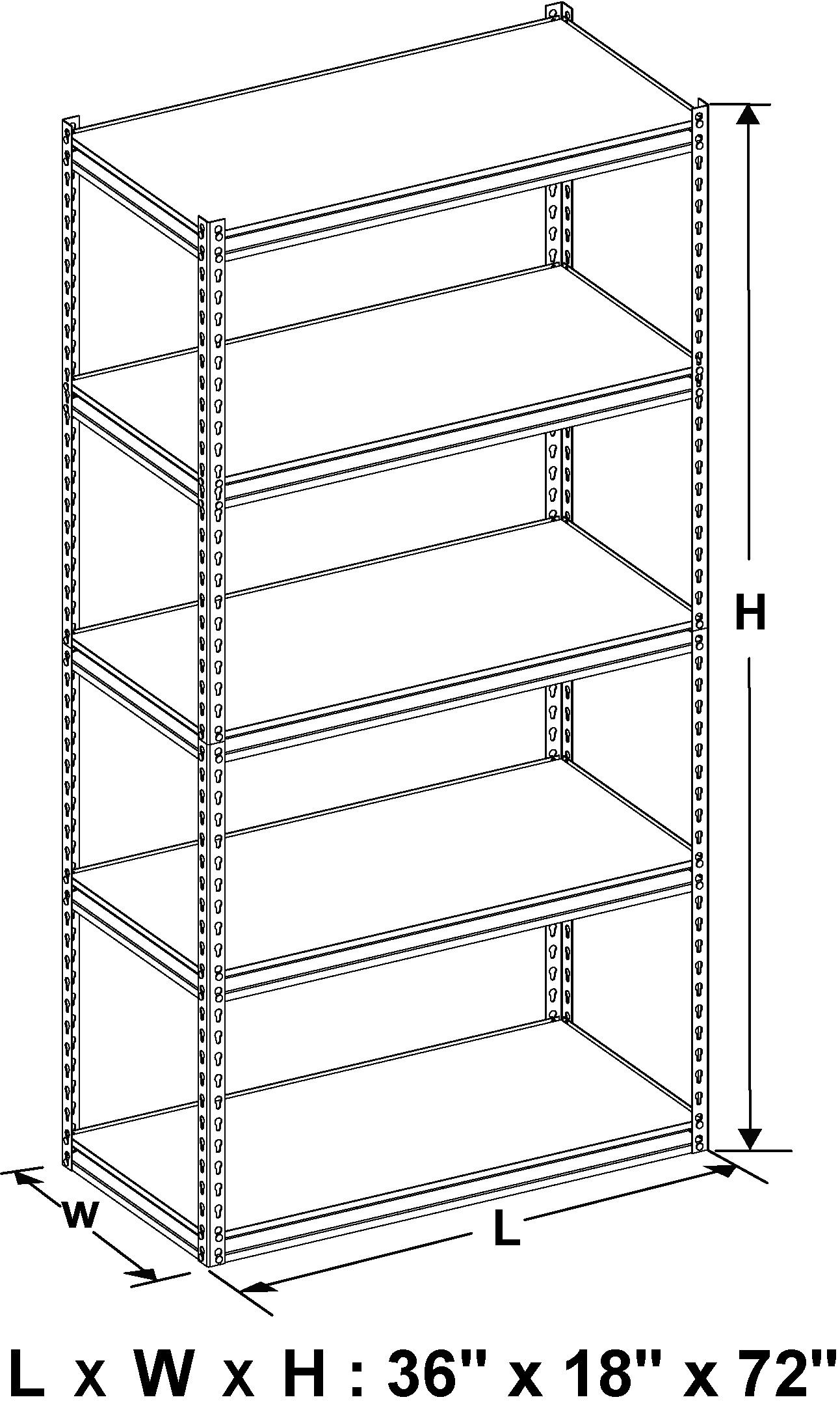 King's Rack Pink 5-Tier Boltless Tier Height Adjustable Steel Frame Garage Storage  Shelving Units (36" W x 18" D x 72")