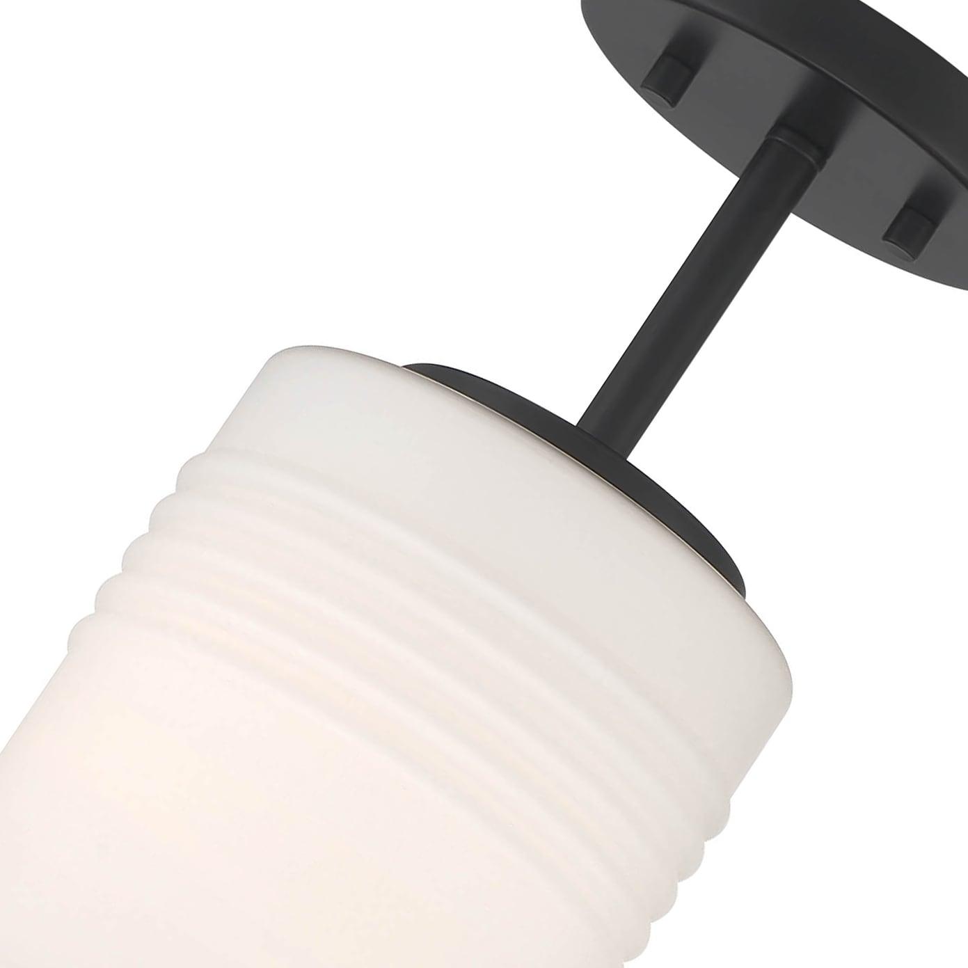 Leavenworth Matte Black and Gold Glass Semi-Flush Ceiling Light