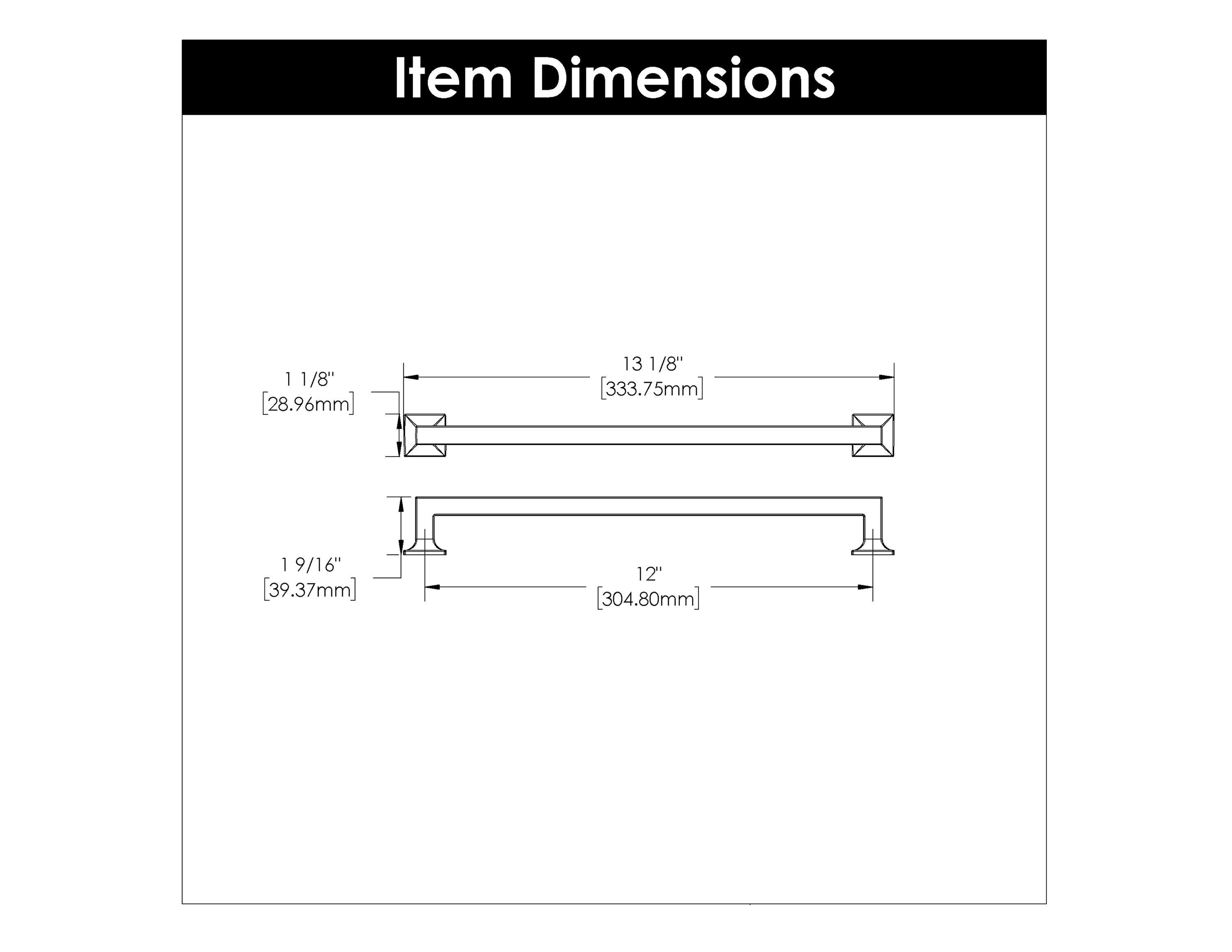 Hickory Hardware Studio Collection Pull 12 Inch Center to Center Matte Black Finish (5 Pack)