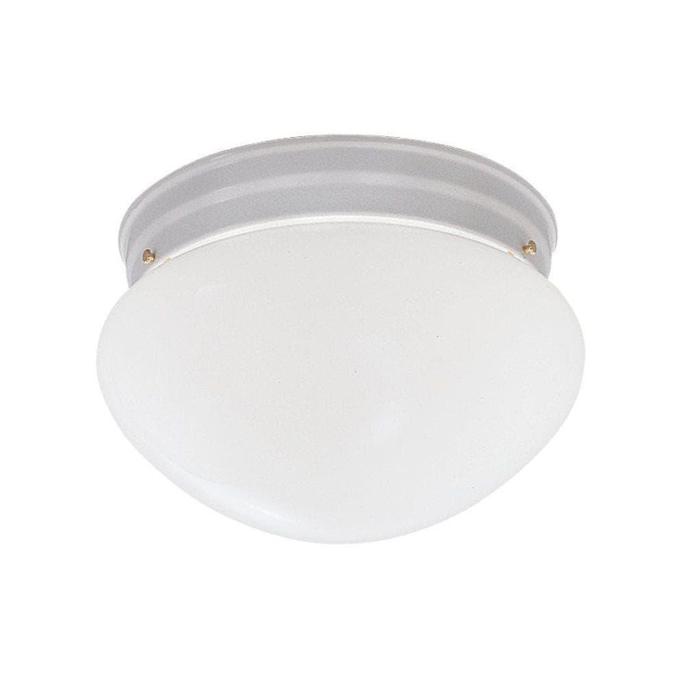 4732-WH-Designers Fountain-2 Light Flush Mount With Satin Etched Glass Globe