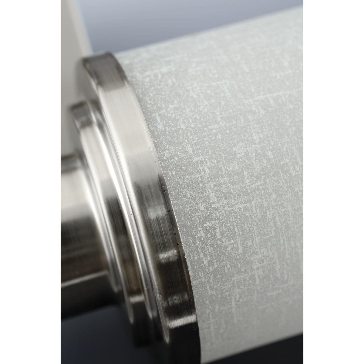 Progress Lighting Alexa Collection 4-Light Bath Fixture, Brushed Nickel, White Linen Glass Shade