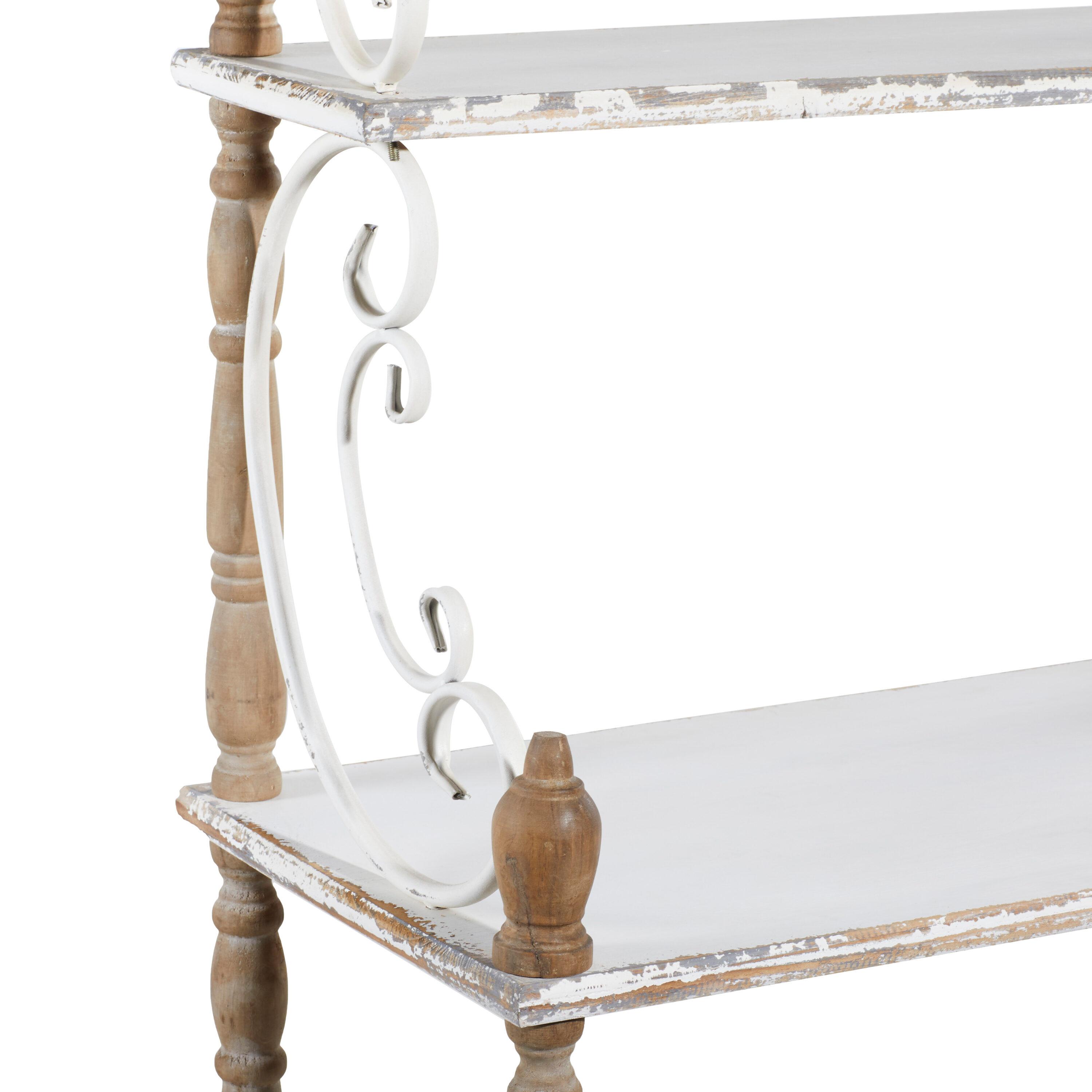 75" x 32" Farmhouse Wood Shelving Unit Off White - Olivia & May: 5-Tier Storage Bookcase