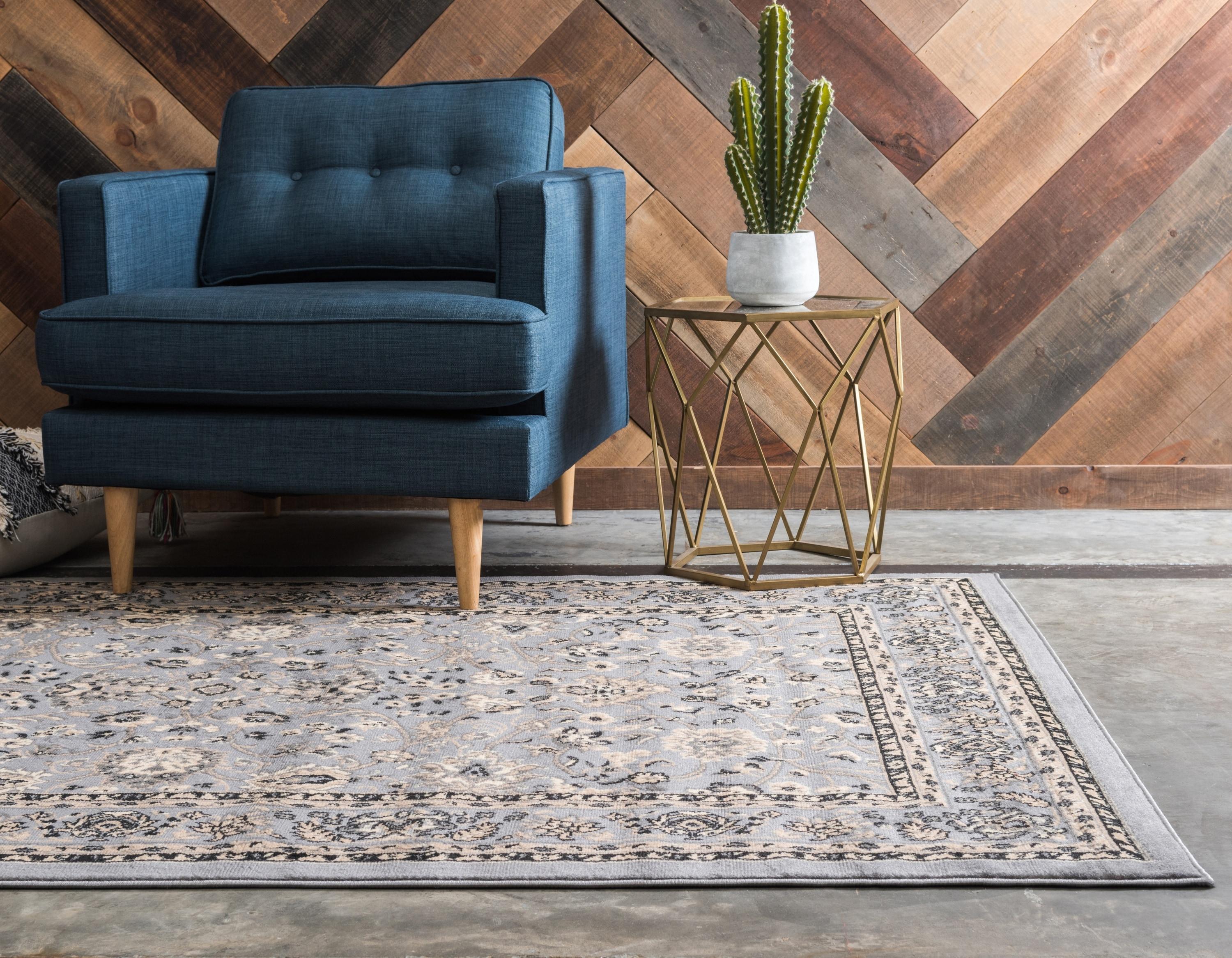 Unique Loom 6' 0 x 9' 0 Sialk Hill Washington Gray Area Rug
