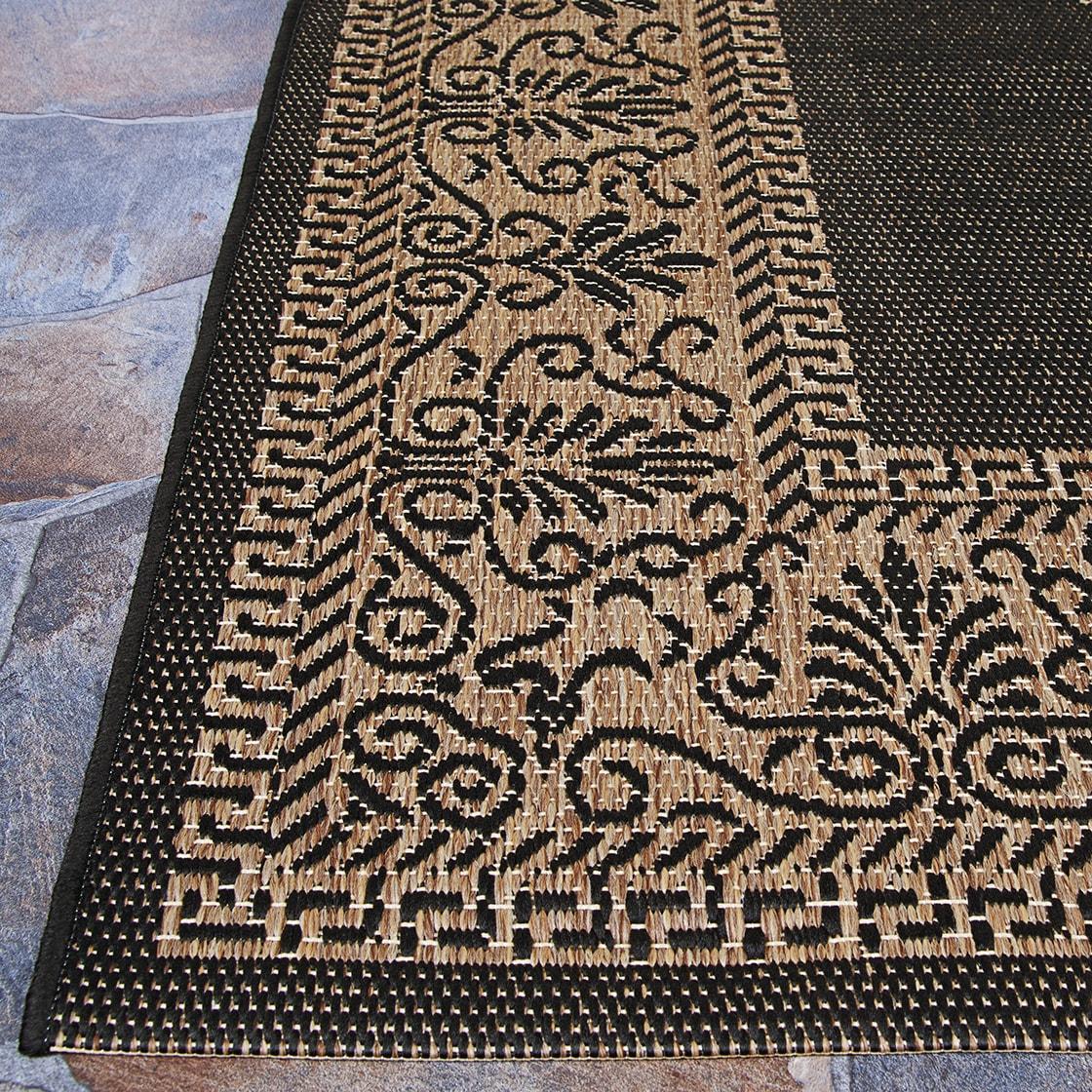 Couristan Recife Antique Medallion Area Rug, 7'6" x 10'9", Black-Cocoa