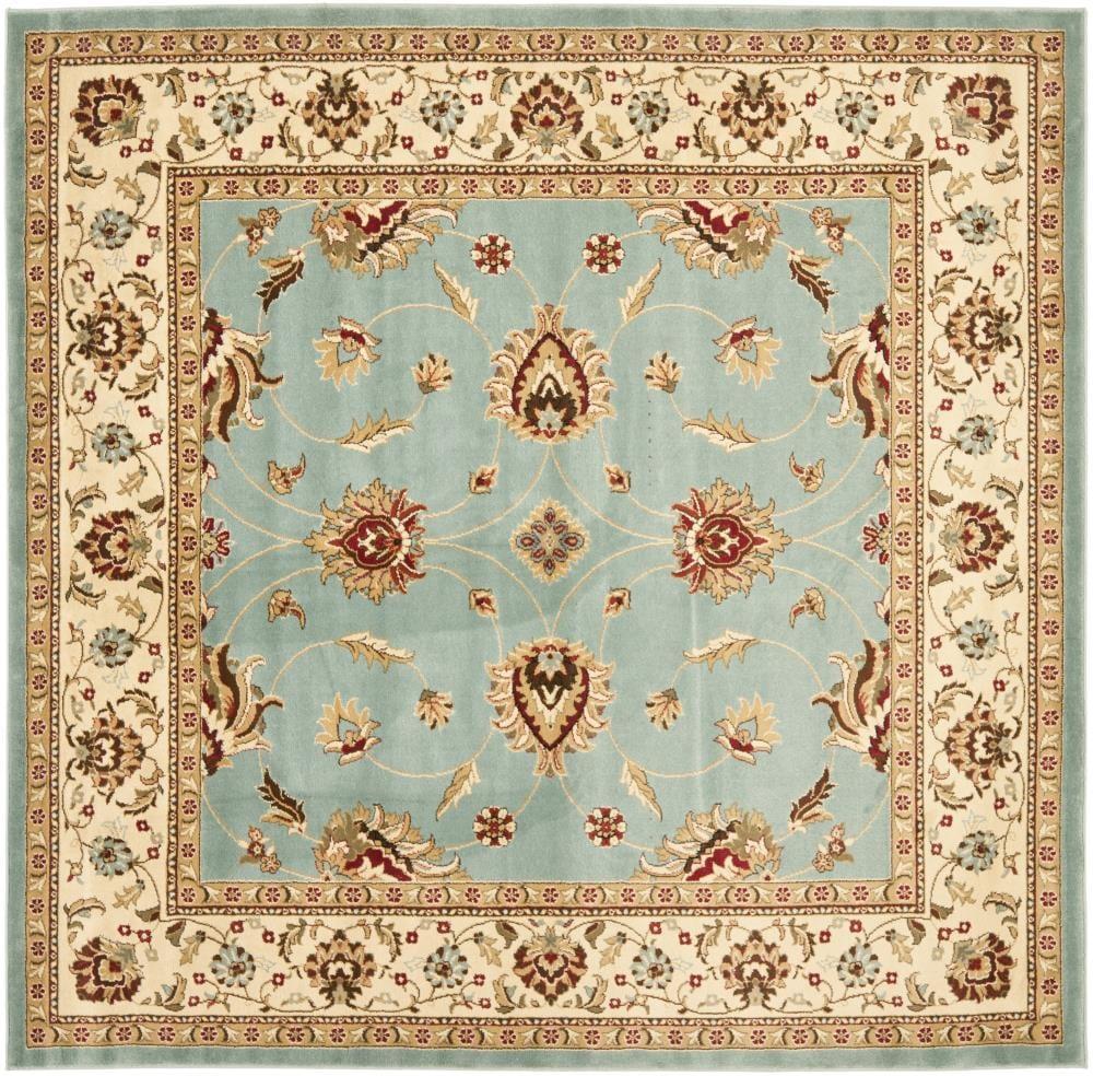 Lyndhurst LNH553 Power Loomed Area Rug - Blue/Ivory - 6'7"x6'7" - Safavieh