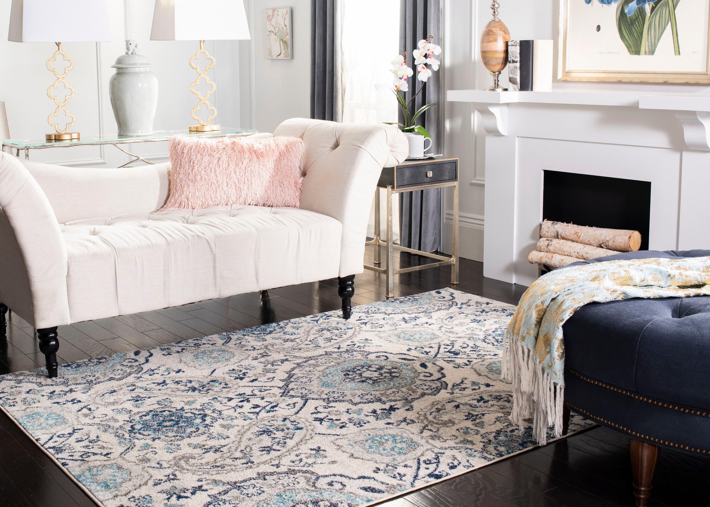Madison MAD600 Power Loomed Indoor Accent Rug - Cream/Light Grey - 3'x5' - Safavieh