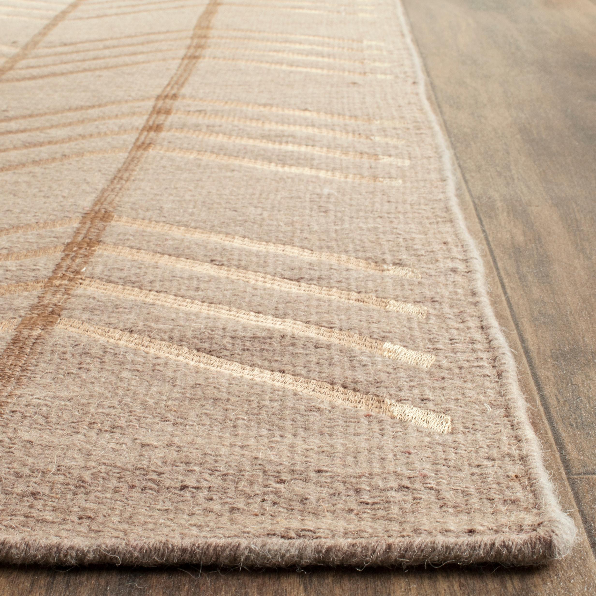 Thelonius Hand Woven Flat Weave With Embroidery Wool Chevron Rug
