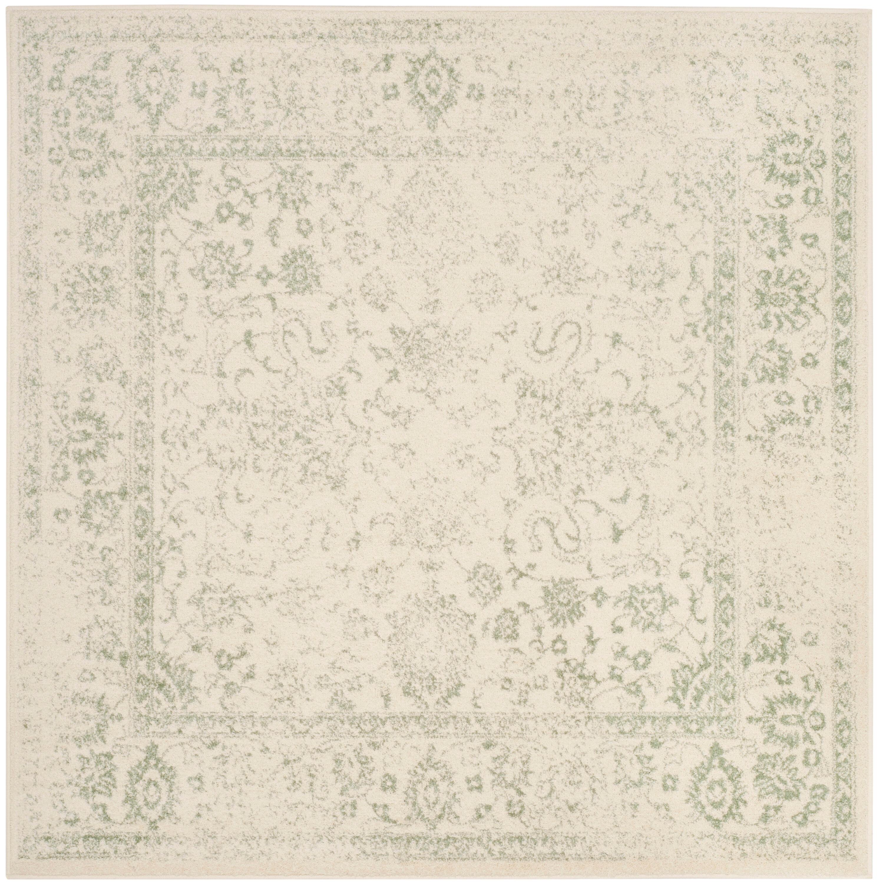 Adirondack ADR109 Machine Made Indoor Area Rug - Ivory/Sage - 6'x6' - Safavieh