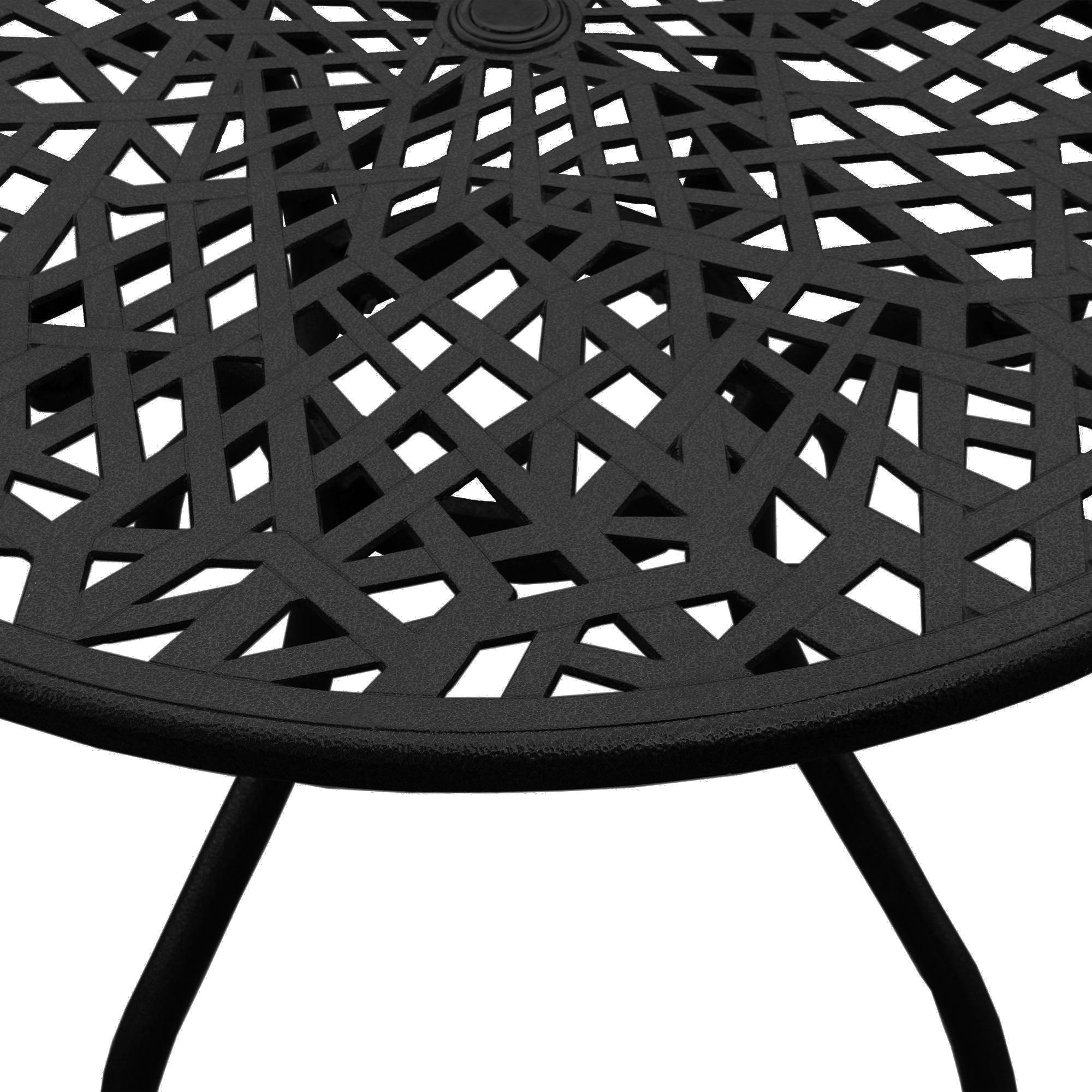 Oakland Living Corporation Modern Outdoor Mesh 48-in Aluminum Round Patio Dining Table - N/A Black