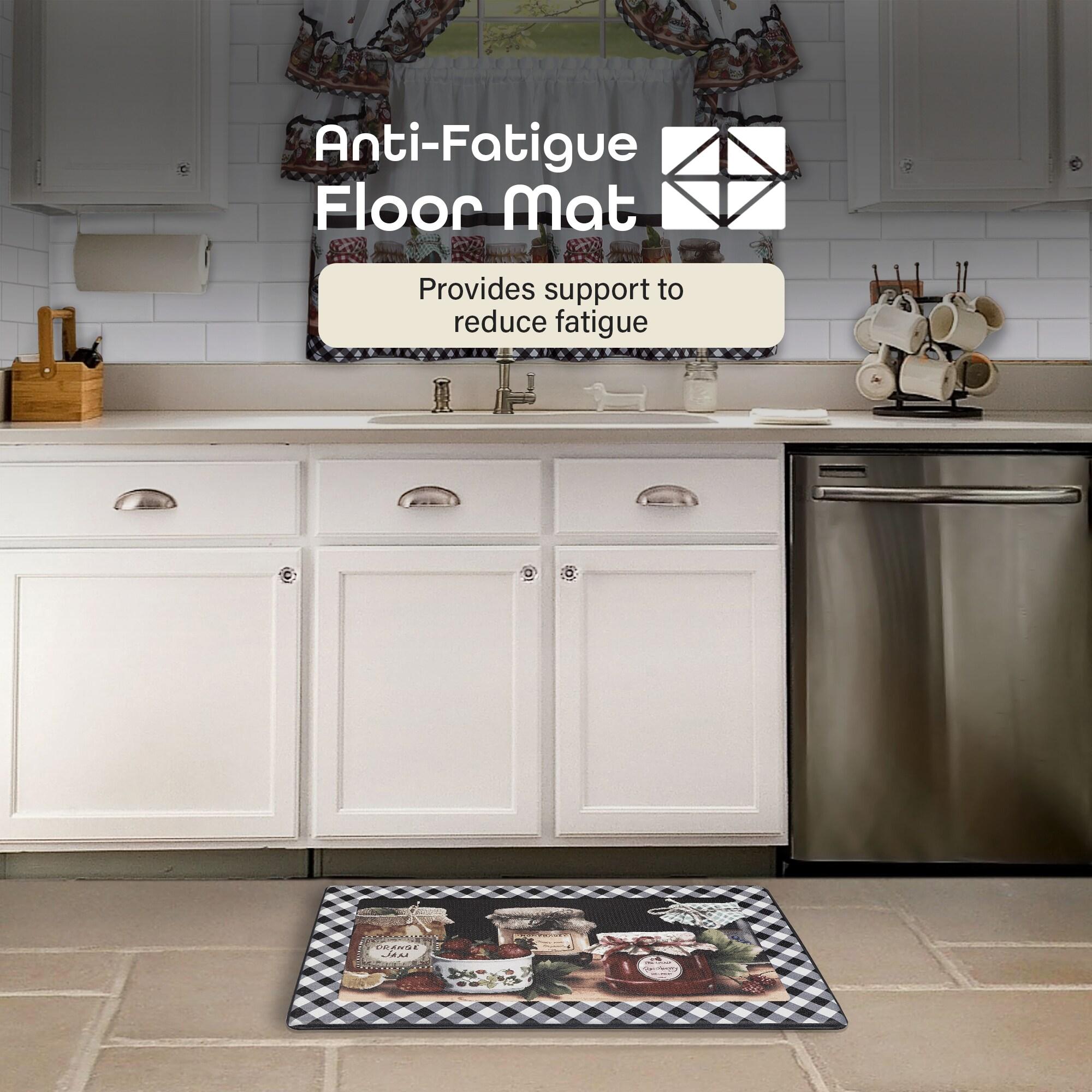 GoodGram Oversized Premium Anti Fatigue Memory Foam Kitchen Floor Mat - 30 in. W x 18 in. L, Mason Jars