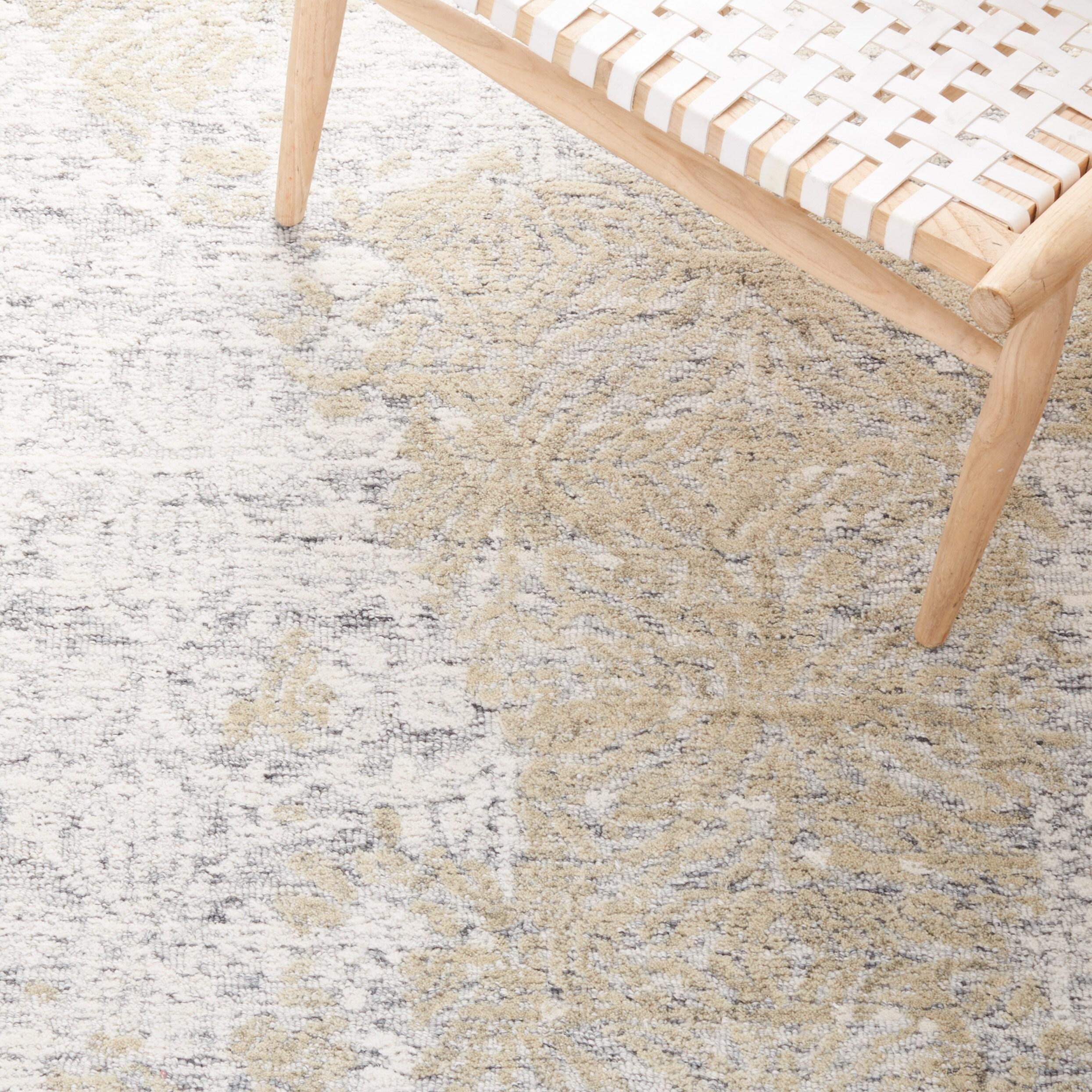 Metro MET905 Hand Tufted Area Rug - Gray/Ivory - 6'x6' - Safavieh.