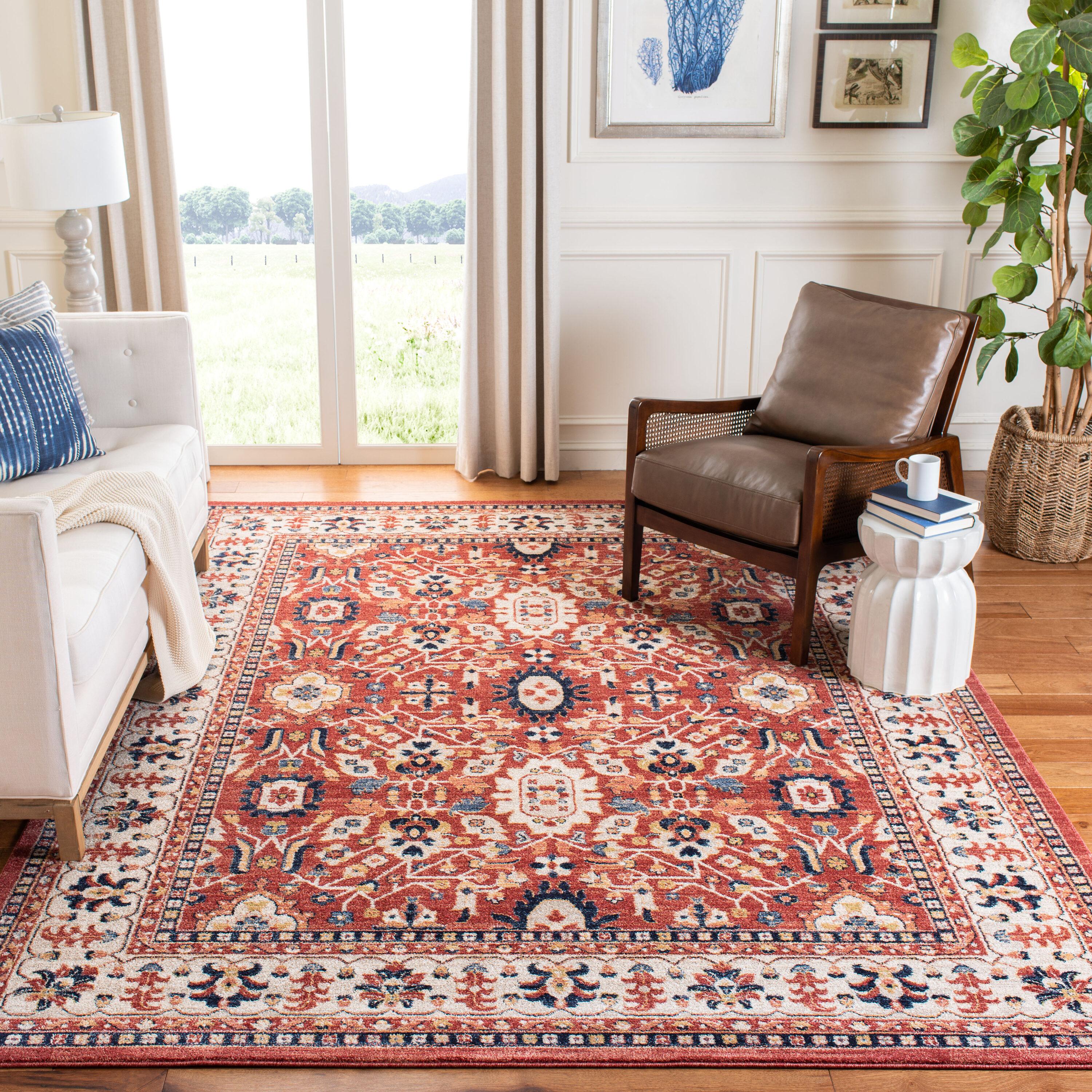 Charleston CHL412 Loomed Indoor Area Rug - Red/Ivory - 5'3"x7'6" - Safavieh