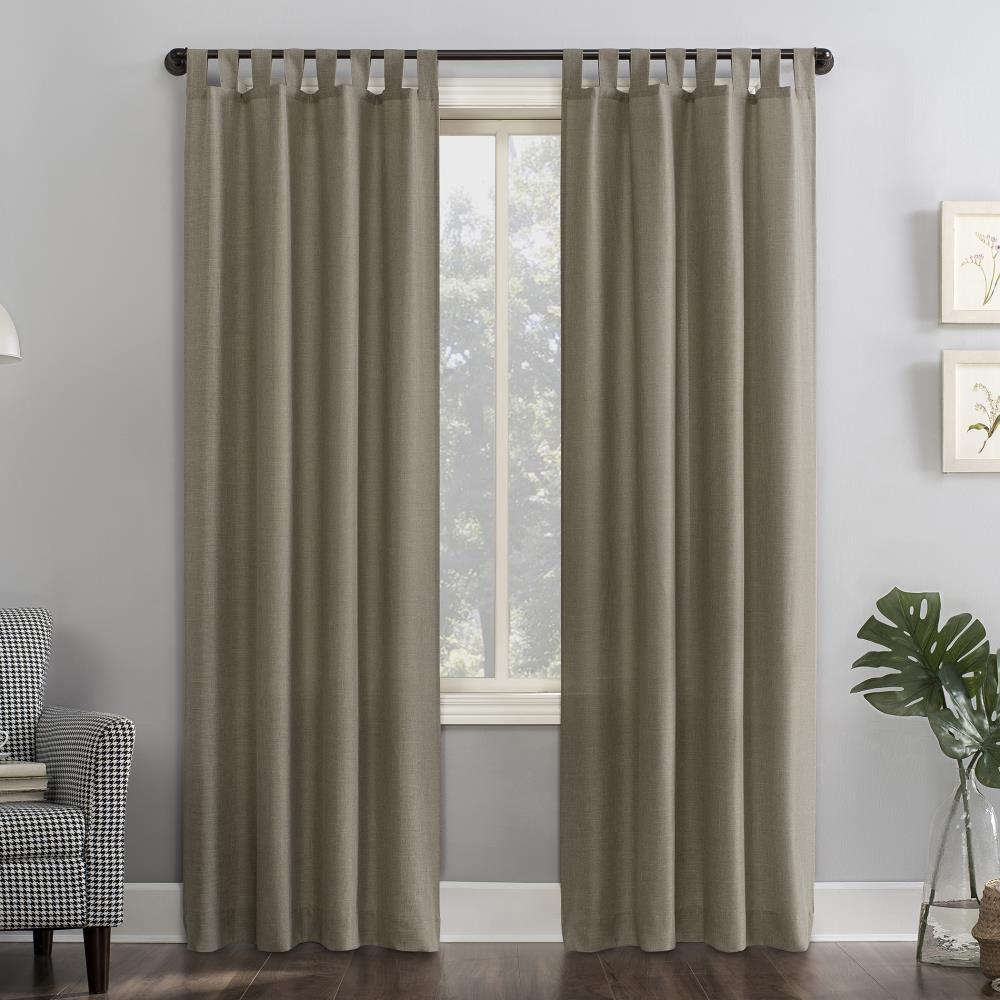 40"x63" No. 918 Light Filtering Semi-Sheer Joshua Heathered Texture Tab Top Curtain Panel Barley: Transitional Style, Machine Washable