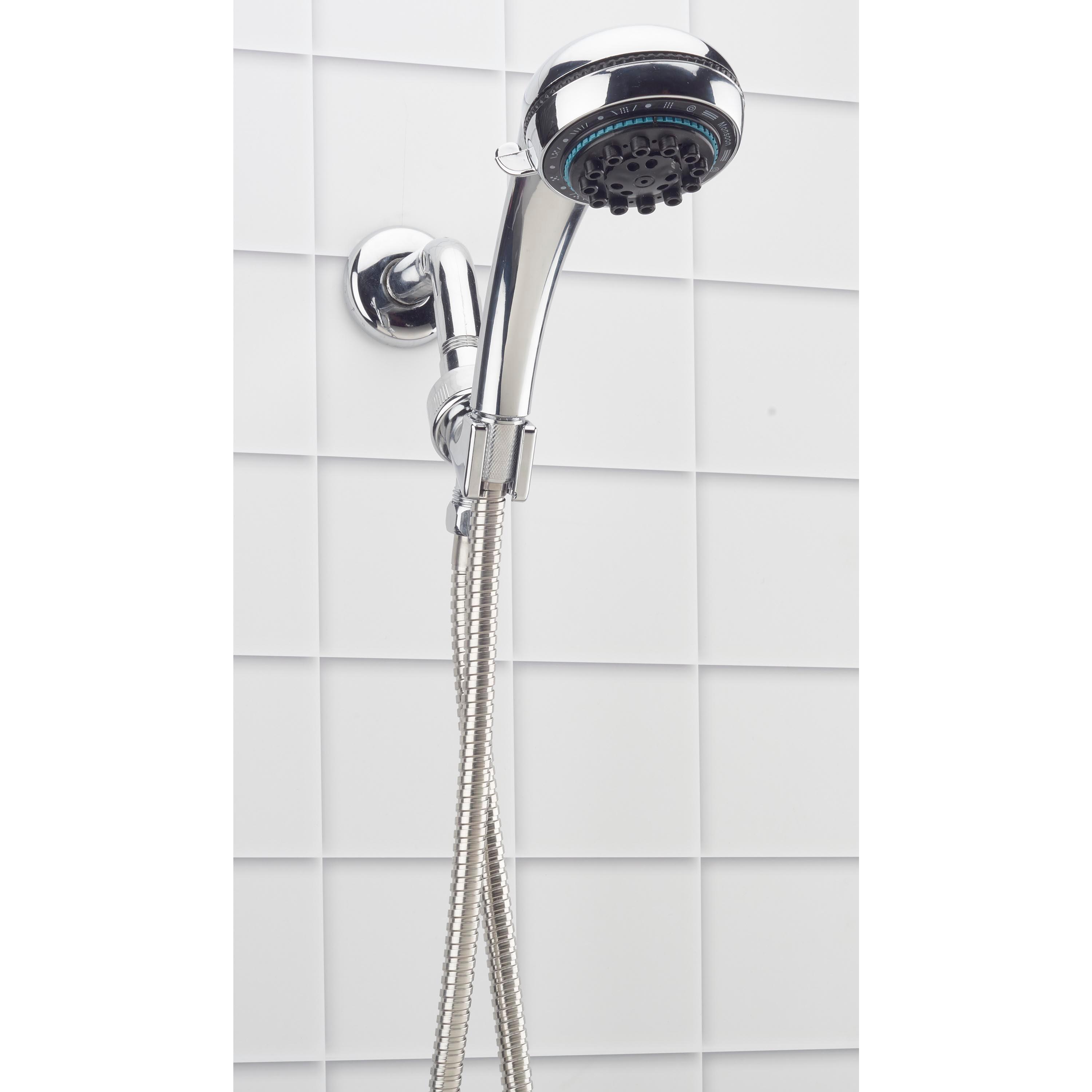 8' Shower Head and Cord Set Silver - Bath Bliss: Stainless Steel, Multi-Function with Massage & Rain Settings