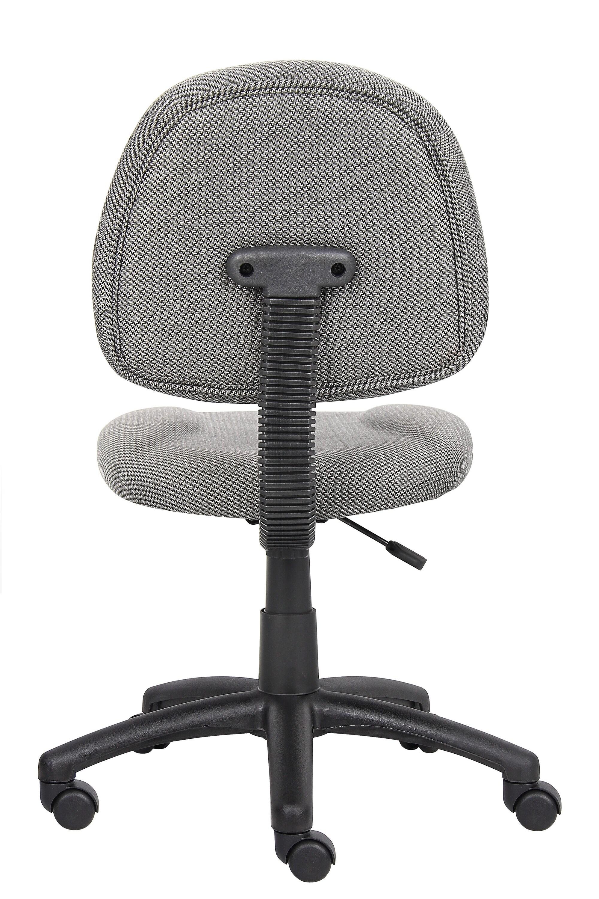 Boss Office Products Deluxe Posture Chair Gray : Ergonomic Swivel Computer Chair with Lumbar Support, Nylon Legs