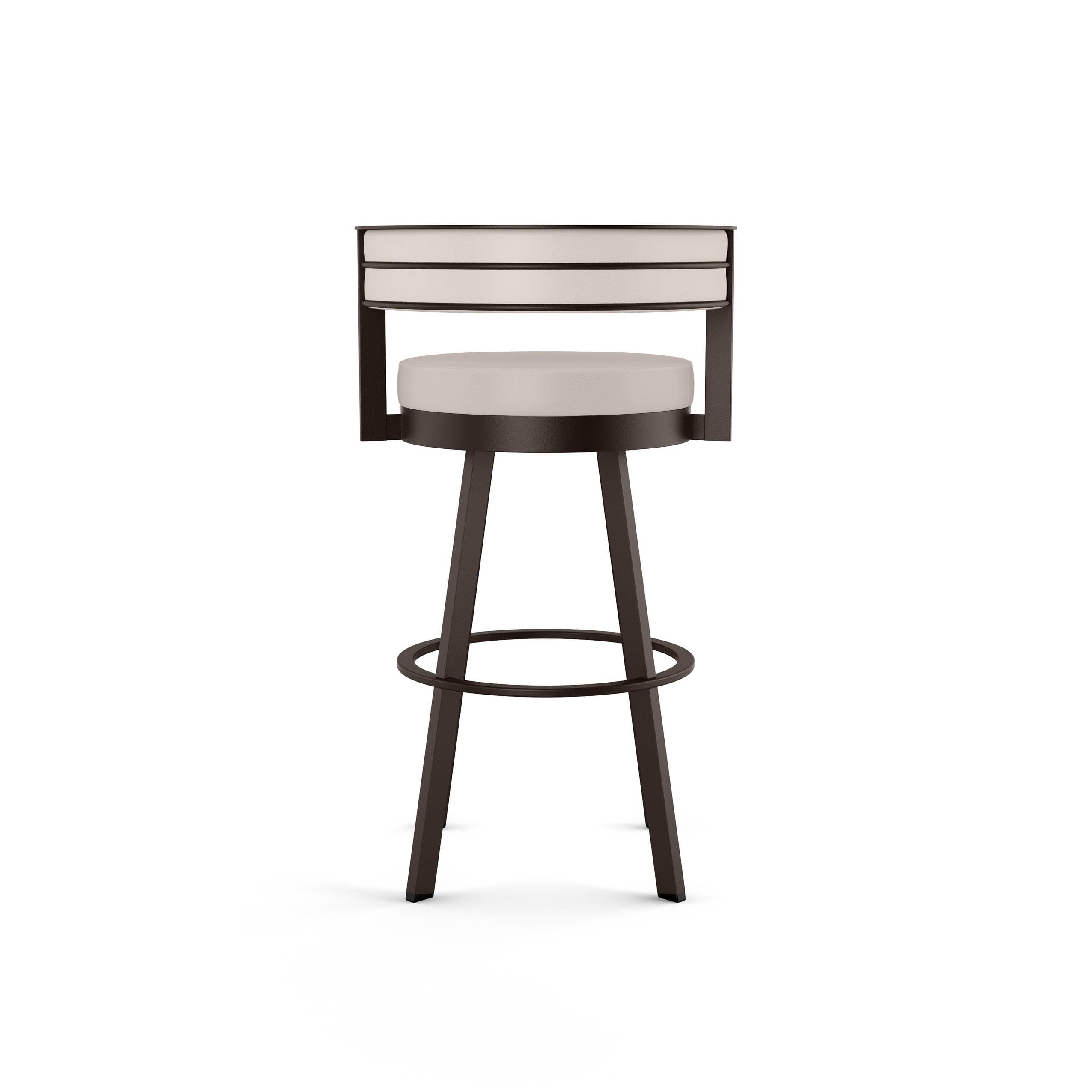 26" Browser Swivel Counter Height Barstool with Upholstered Seat Beige - Amisco