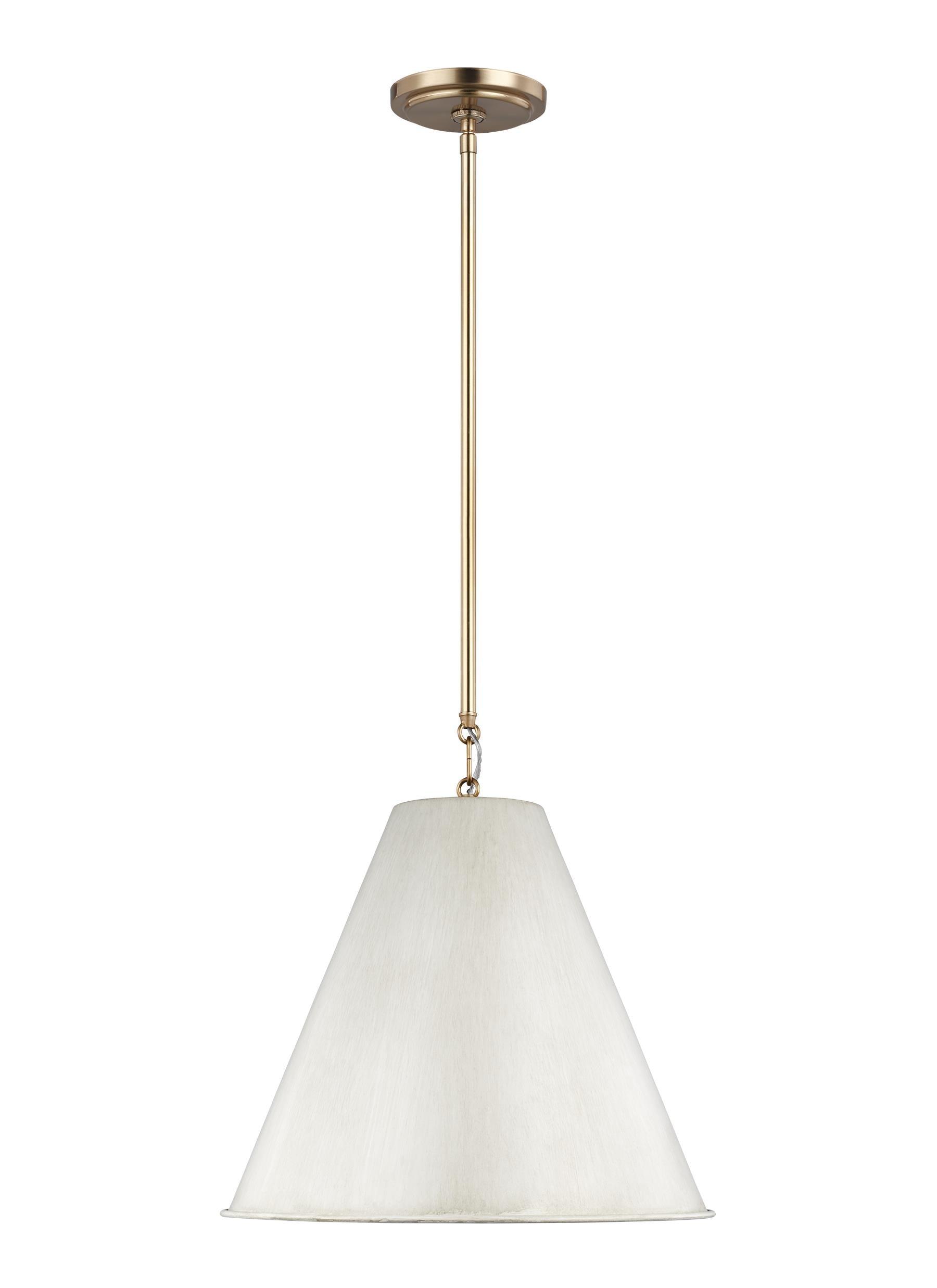 Elegant Gordon Small Pendant in Antique White and Satin Bronze